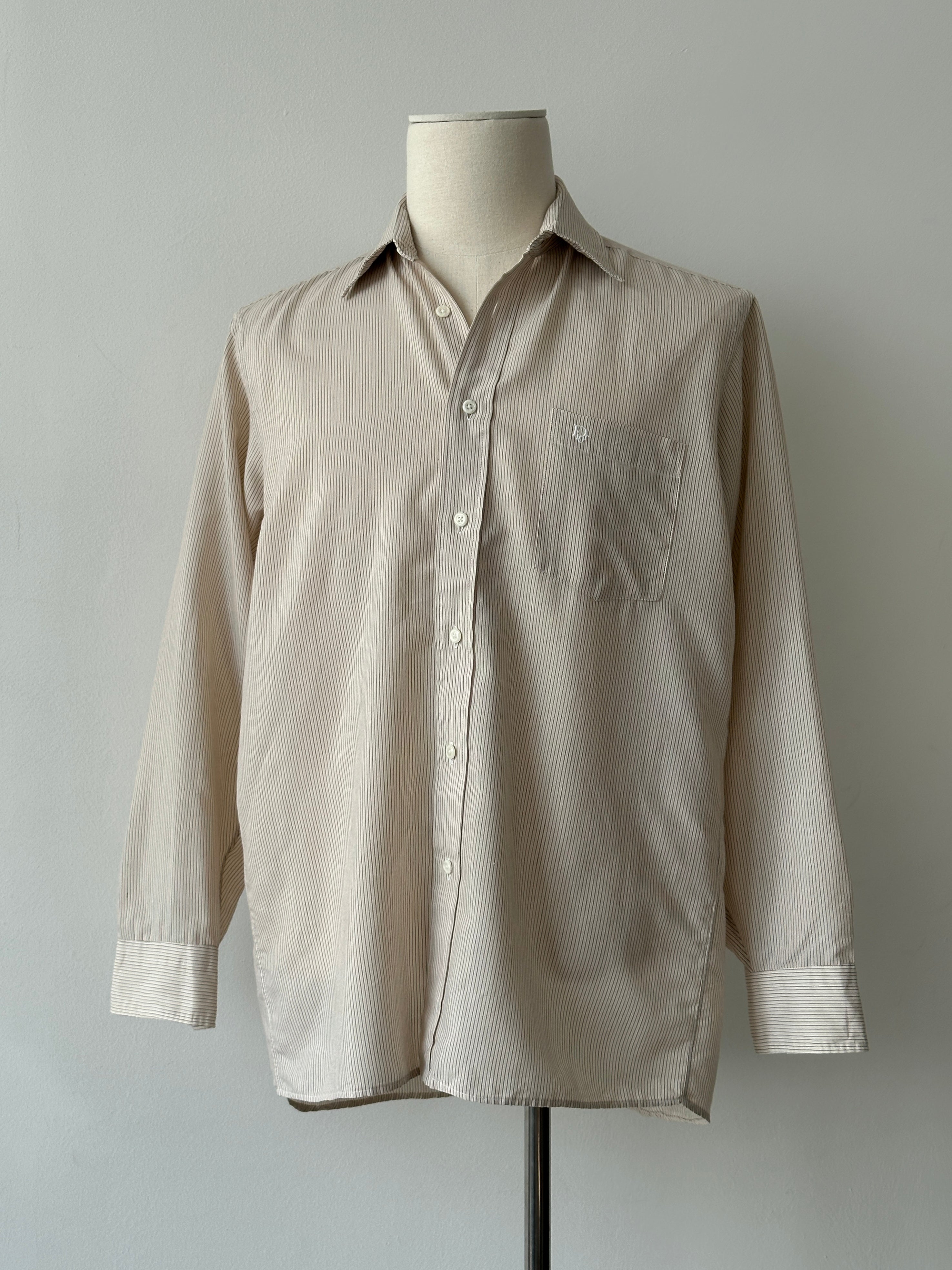 Christian Dior Chemises 1990s Logo Striped Shirt - M