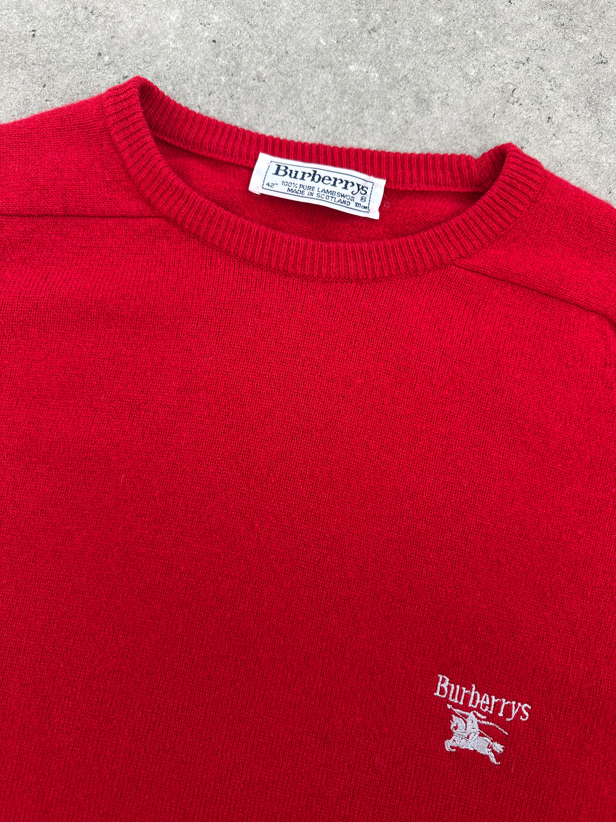 Burberry 1990s Pure Lambswool Logo Knit Jumper - M