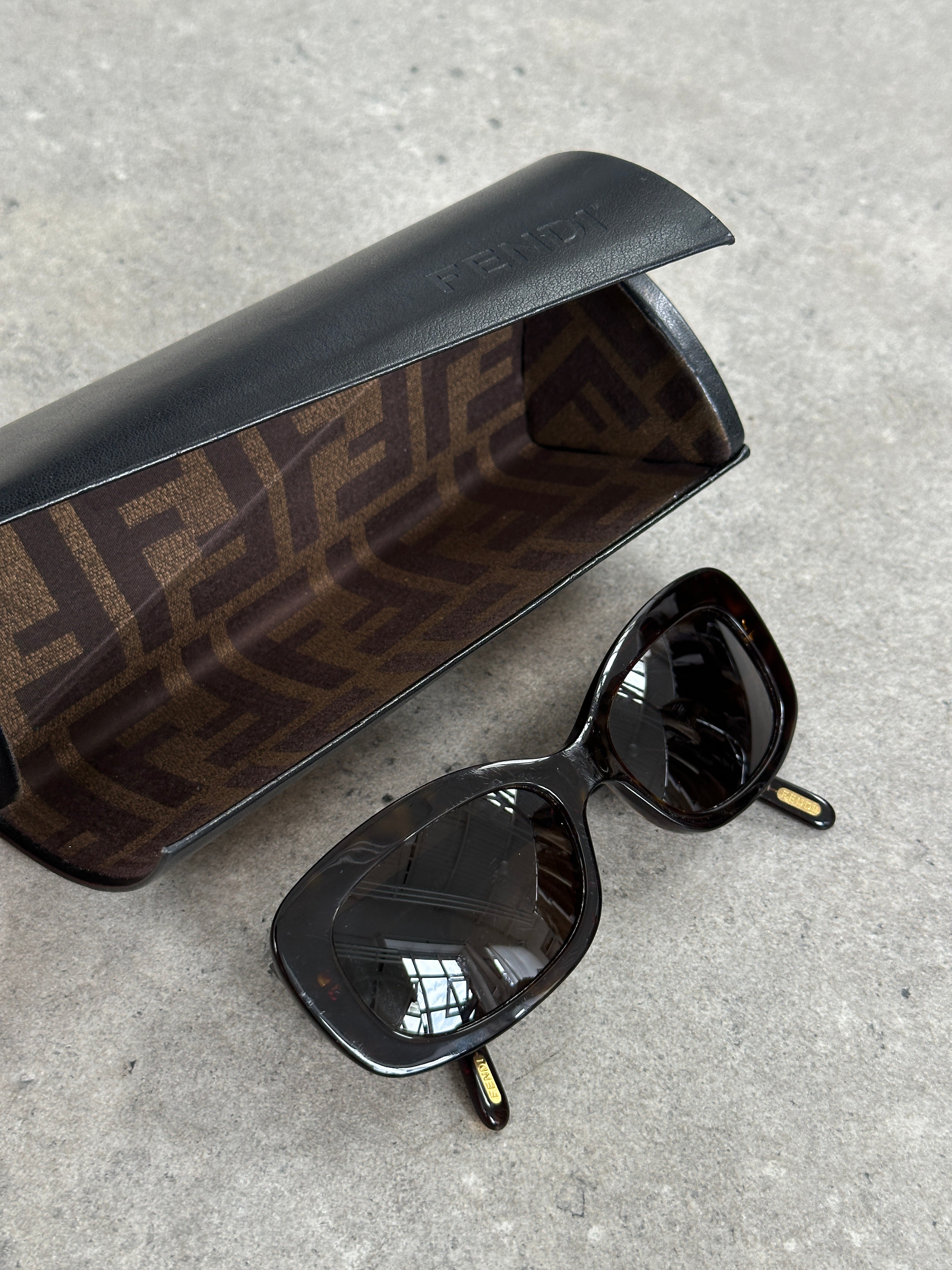 Fendi 2000s Oversized FF Monogram Logo Sunglasses