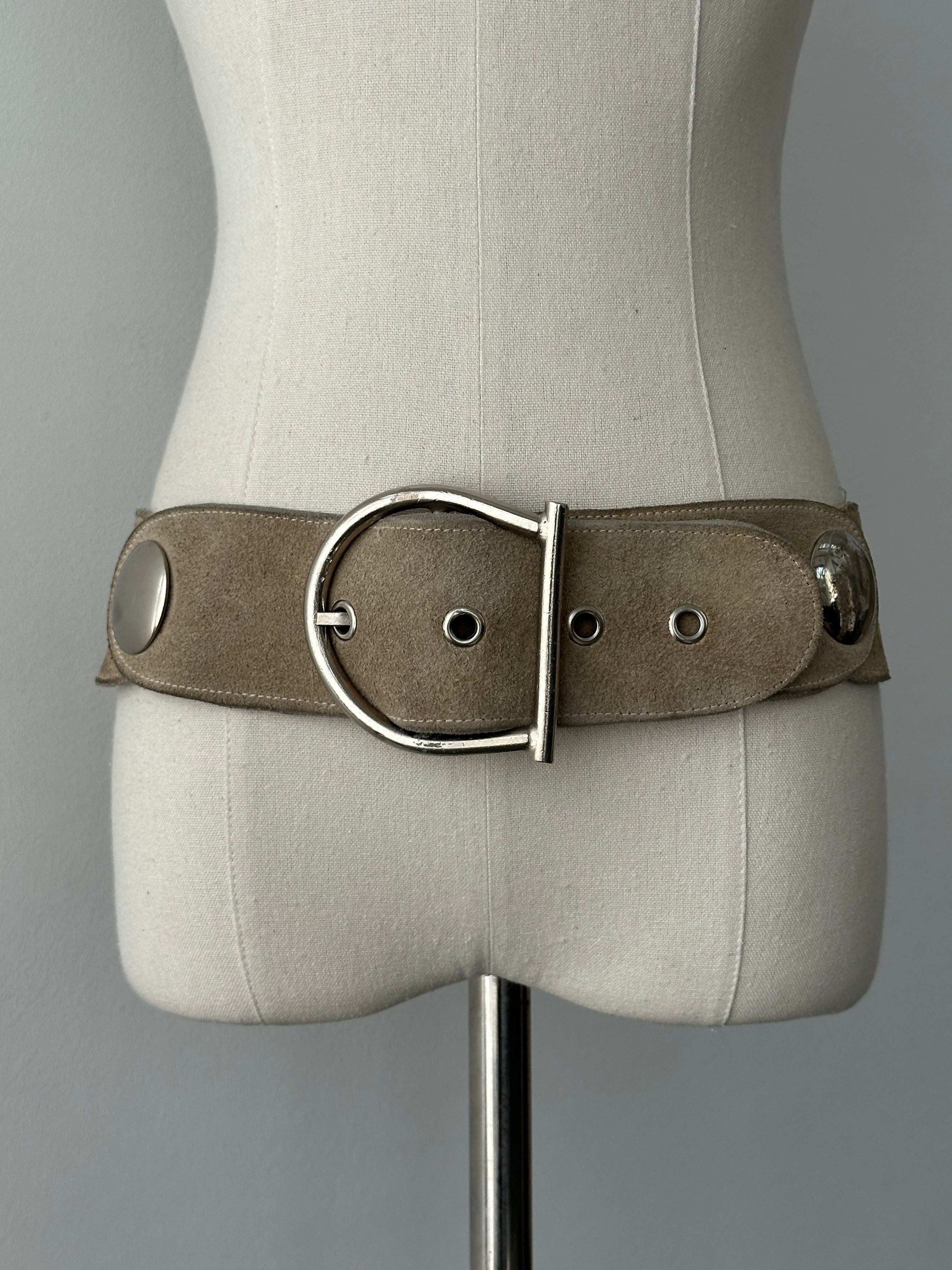 Vintage 1990s Suede Chunky Belt - W30-34