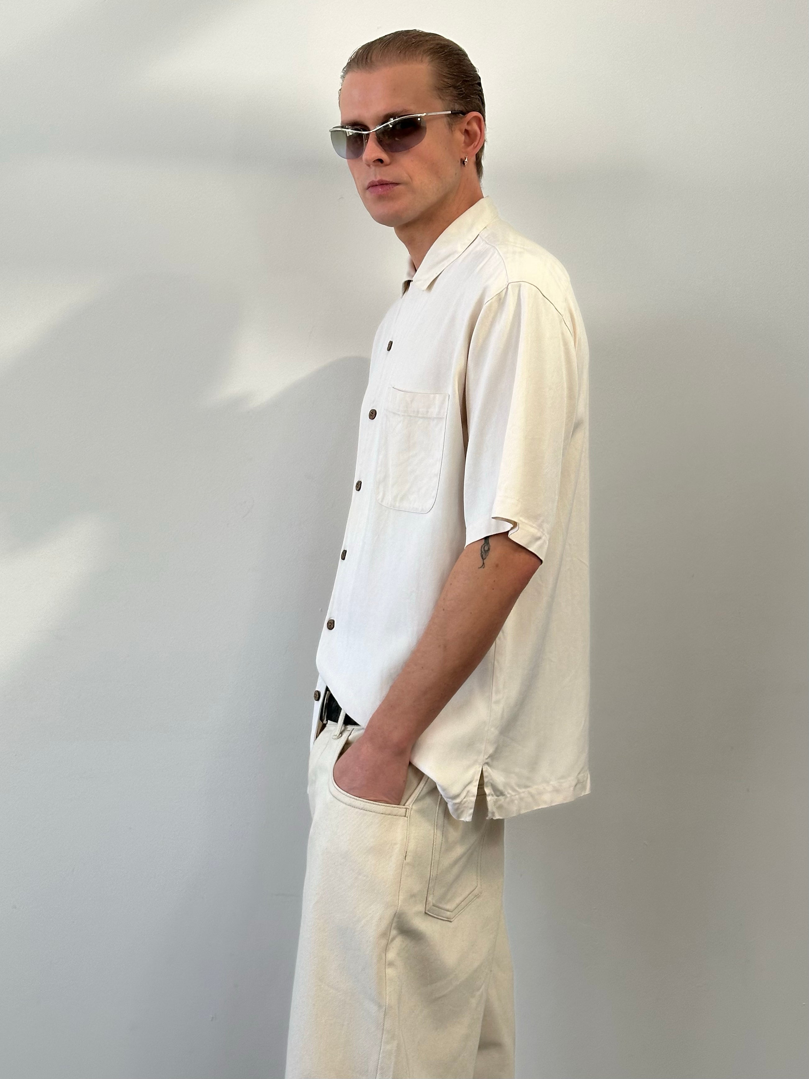 Vintage 1990s Pure Silk Woven Shirt - L