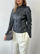 Vintage Fitted Leather Jacket - S - SYLK