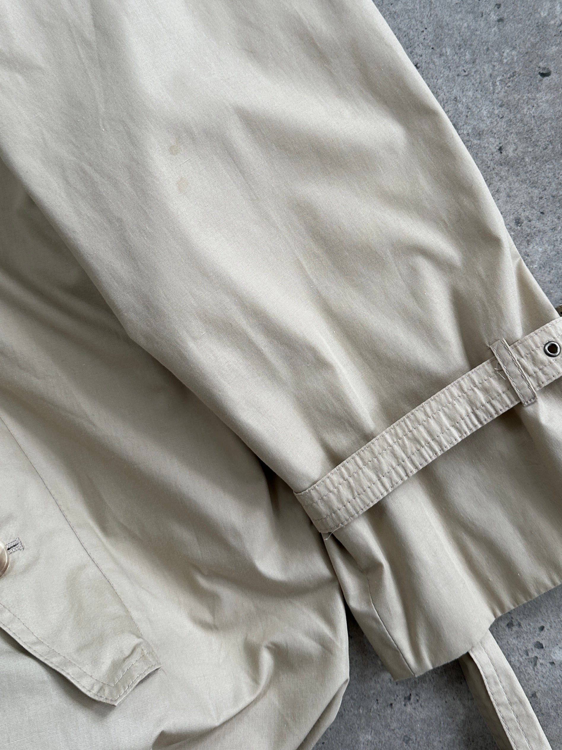 Yves Saint Laurent 80s Cotton Double Breasted Belted Coat - XXL - SYLK