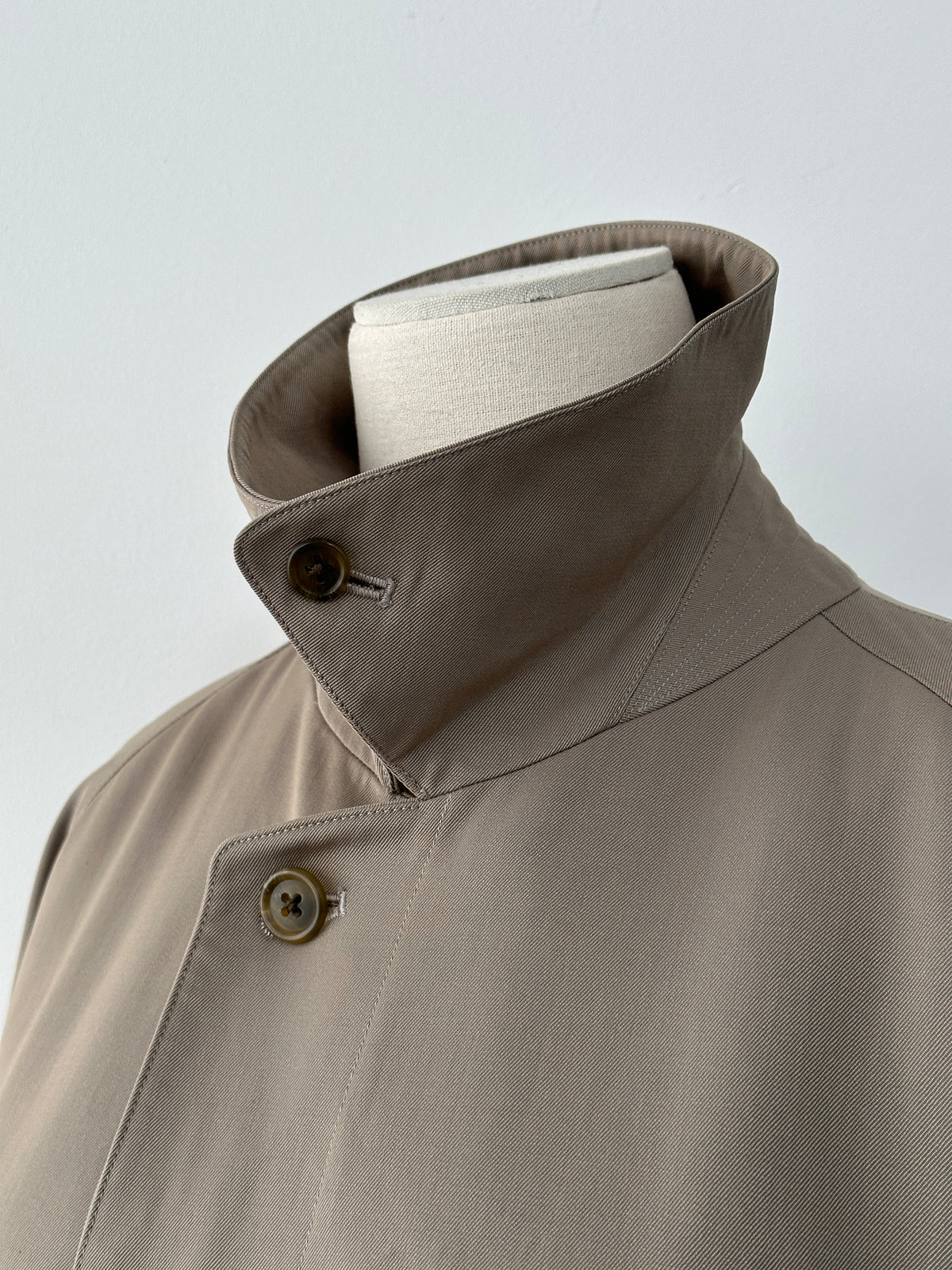 Burberry 1990s Pure Tasmania Wool High Neck Trench - L