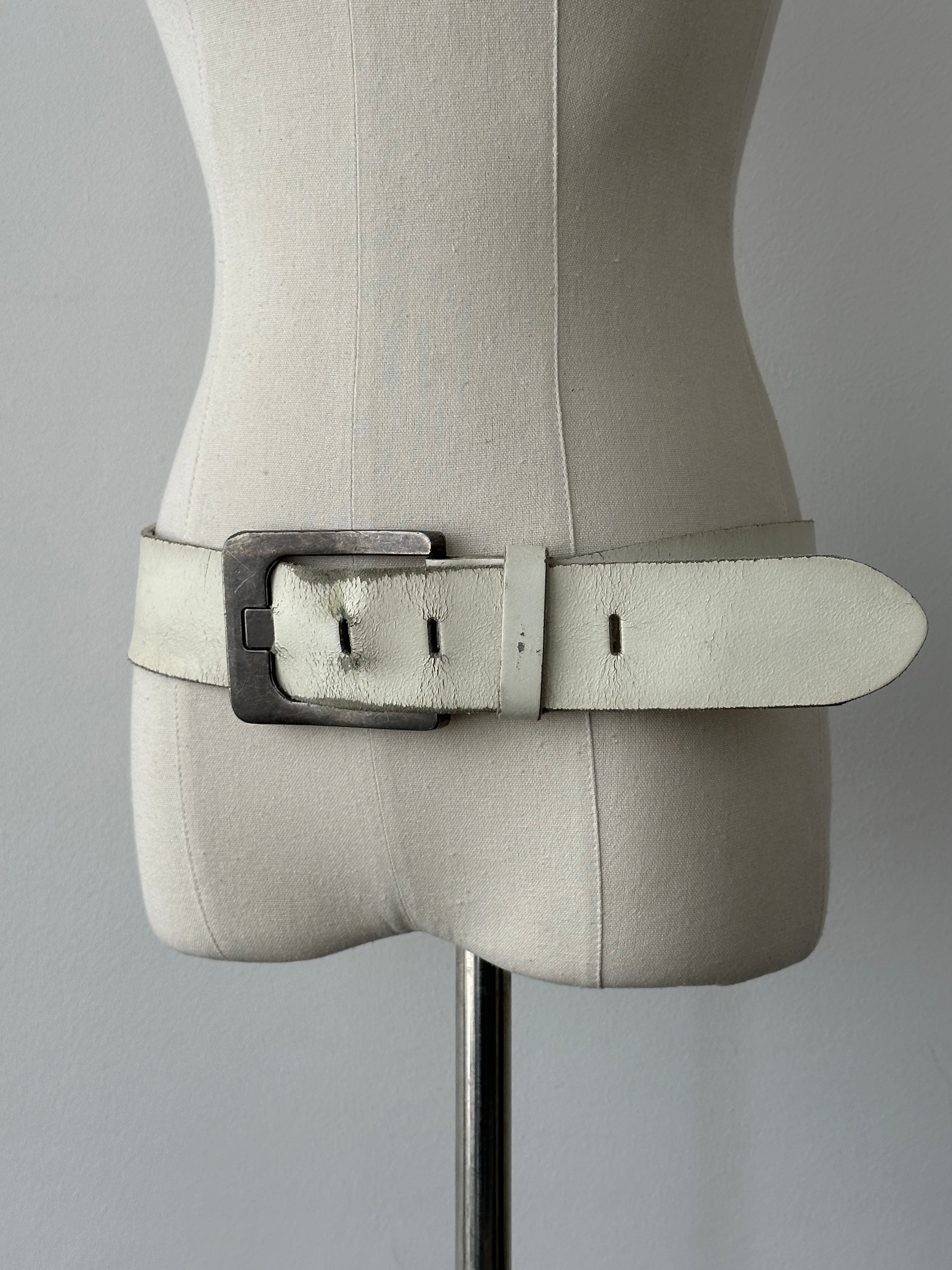 Vintage 1990s Leather Chunky Belt - W34-38