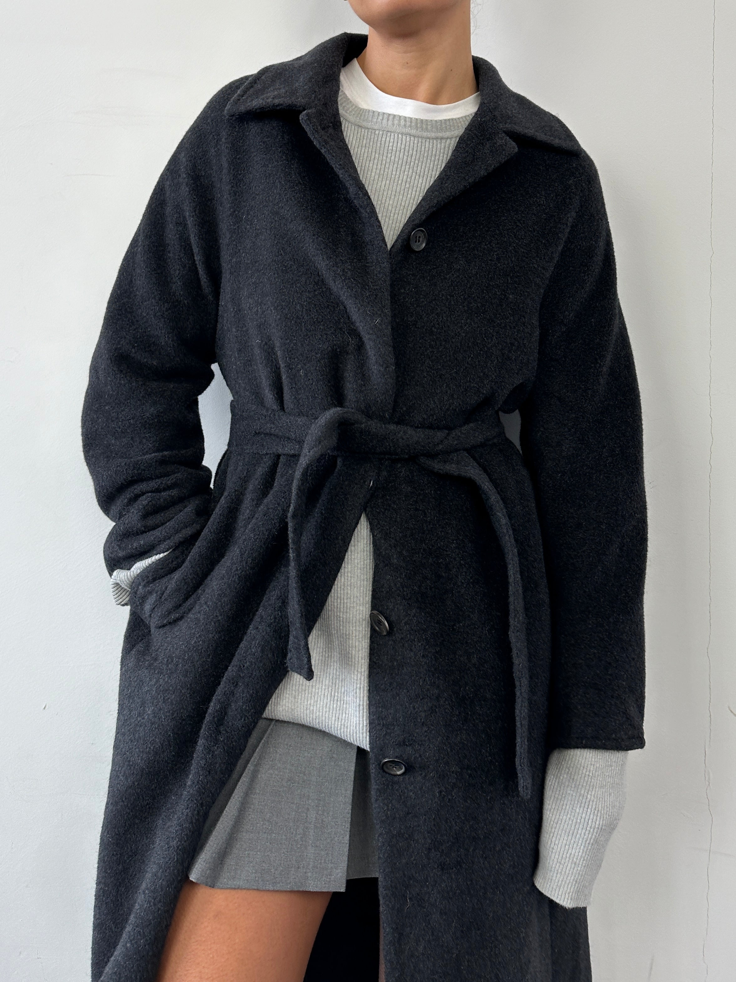 Burberry Wool Cashmere Single Breasted Concealed Placket Coat - S/M - SYLK