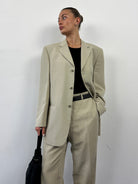 Vintage Linen Blend Single Breasted Suit - 42R/W34 - SYLK