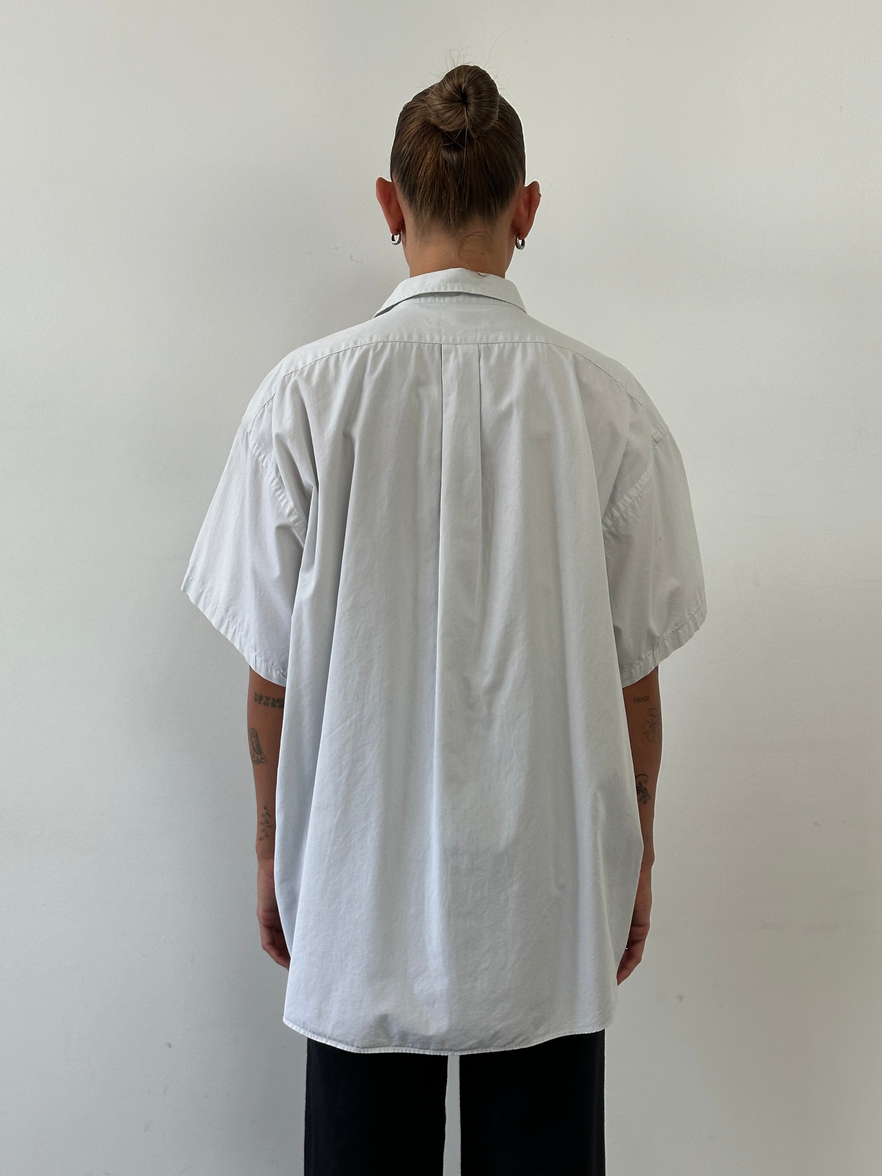 Yves Saint Laurent Pour Homme Pure Cotton Short Sleeve Logo Shirt