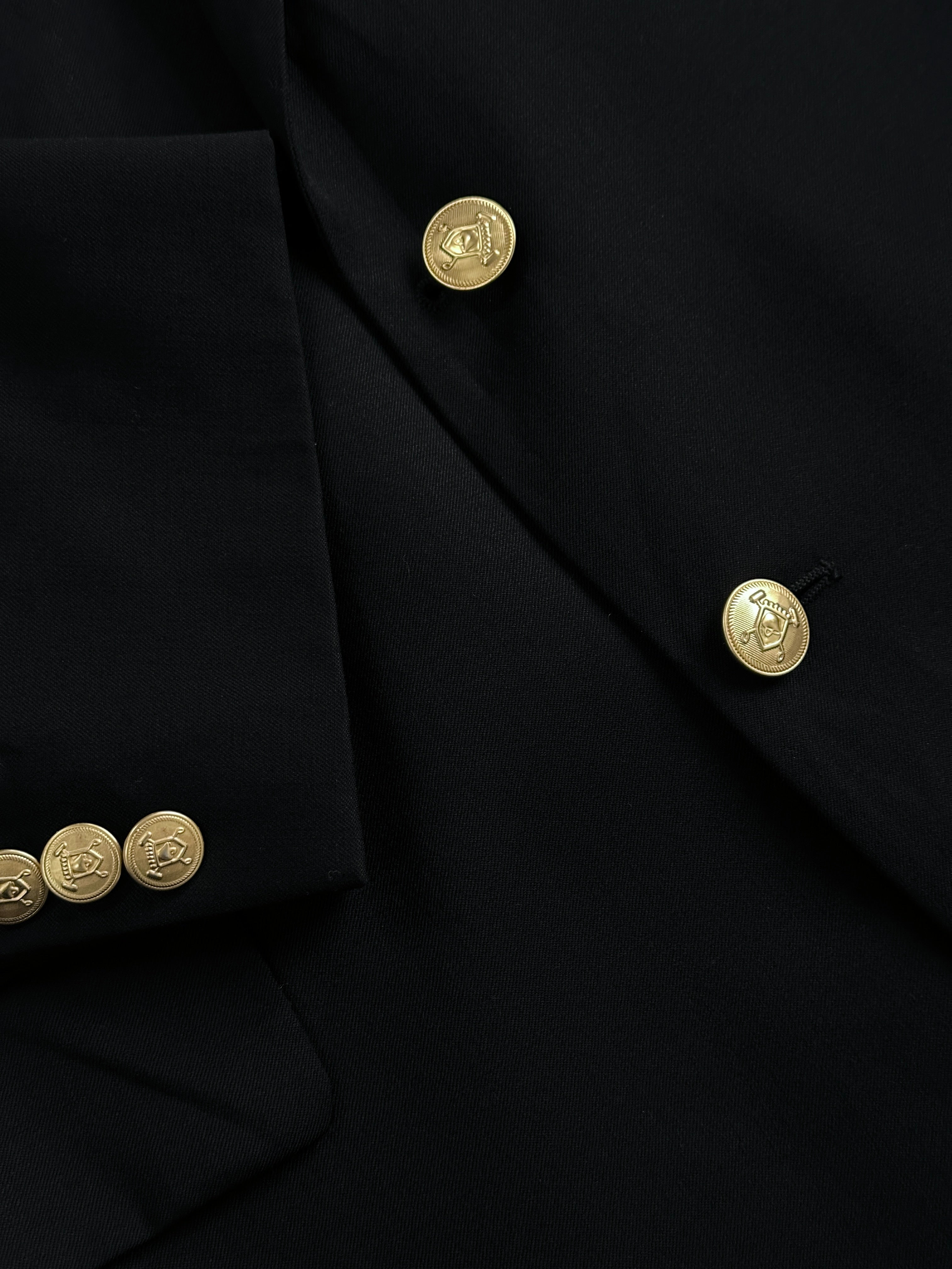 Ralph Lauren Lauren 2000s pure wool bespoke button blazer in size 44S/XL, shown in a classic tailored style with notch lapel.