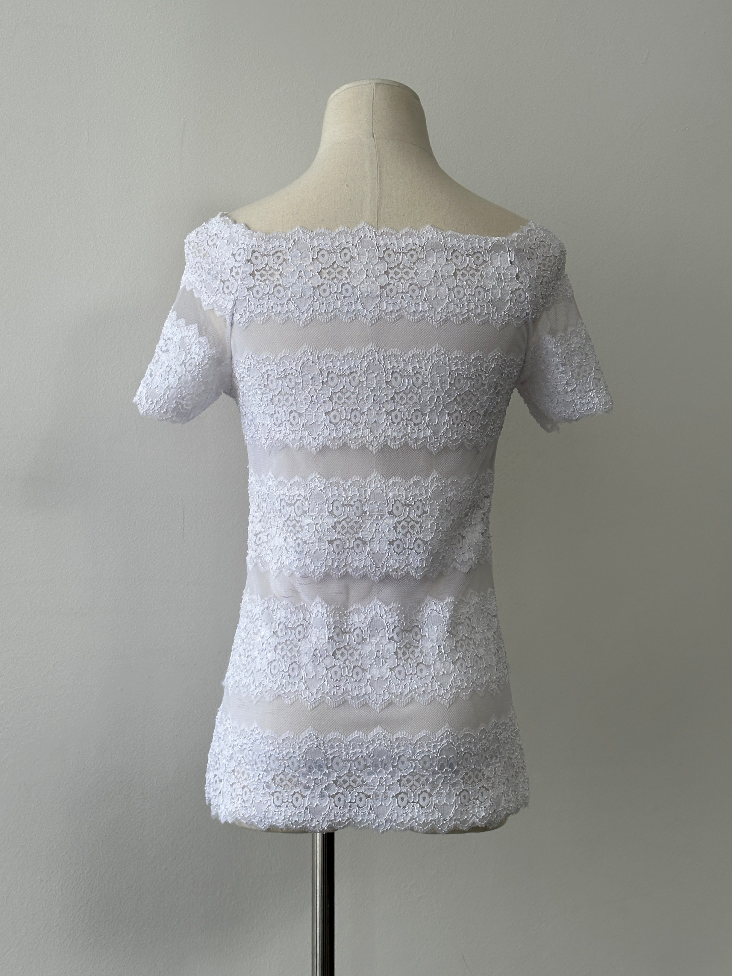 Vintage 2000s Lace Off Shoulder Top - S-M