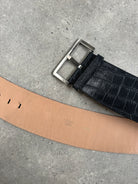 Vintage 1990s Square Buckle Leather Chunky Belt - W34-36 - SYLK