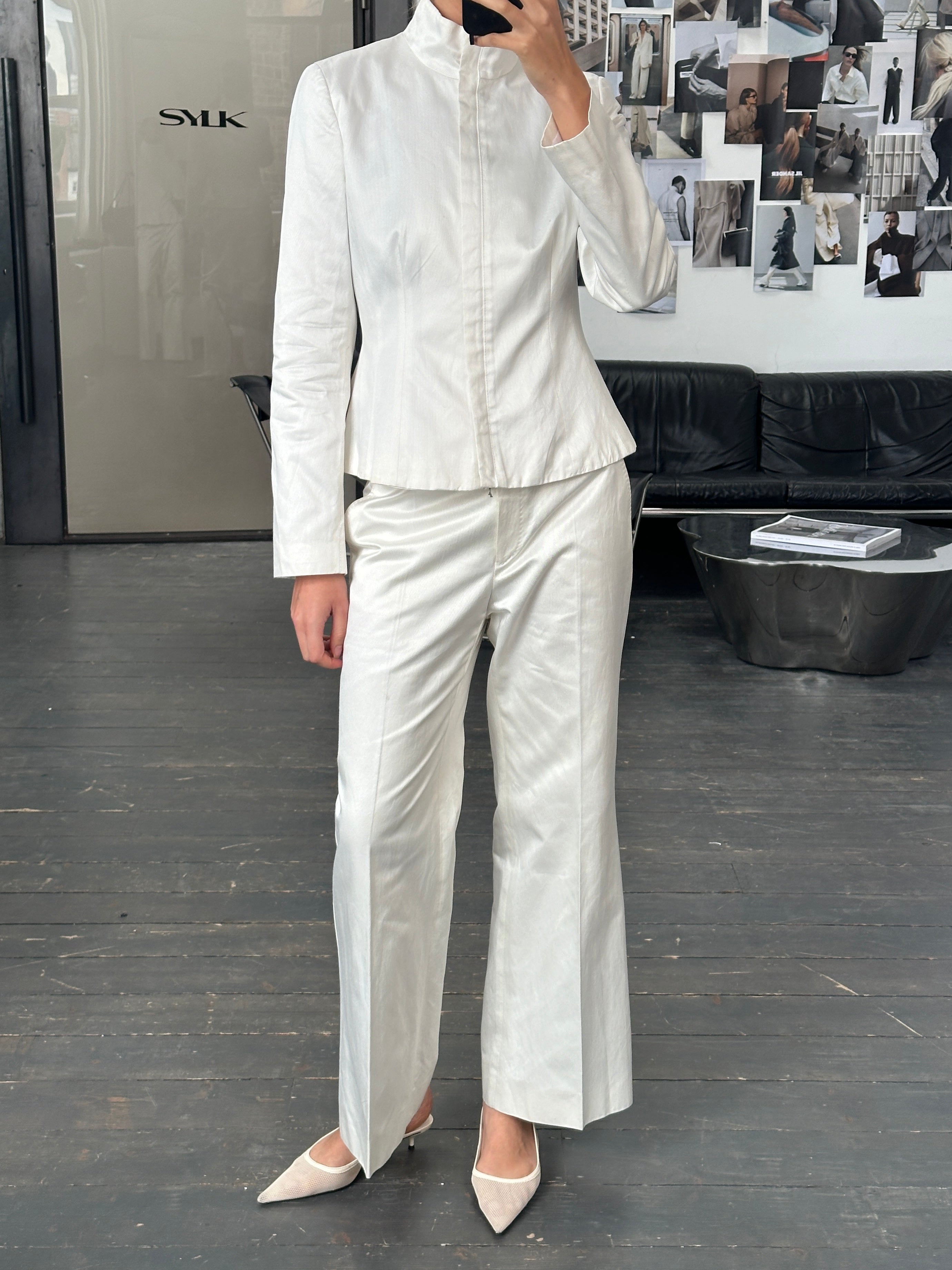 Emporio Armani 2000s cotton jacket and two-piece set, stylish jacket with classic design, perfect for casual wear.