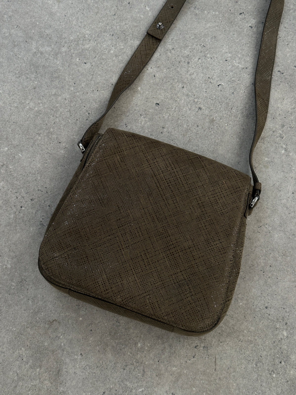 Giorgio Armani 2000s Leather Textured Crossbody Bag