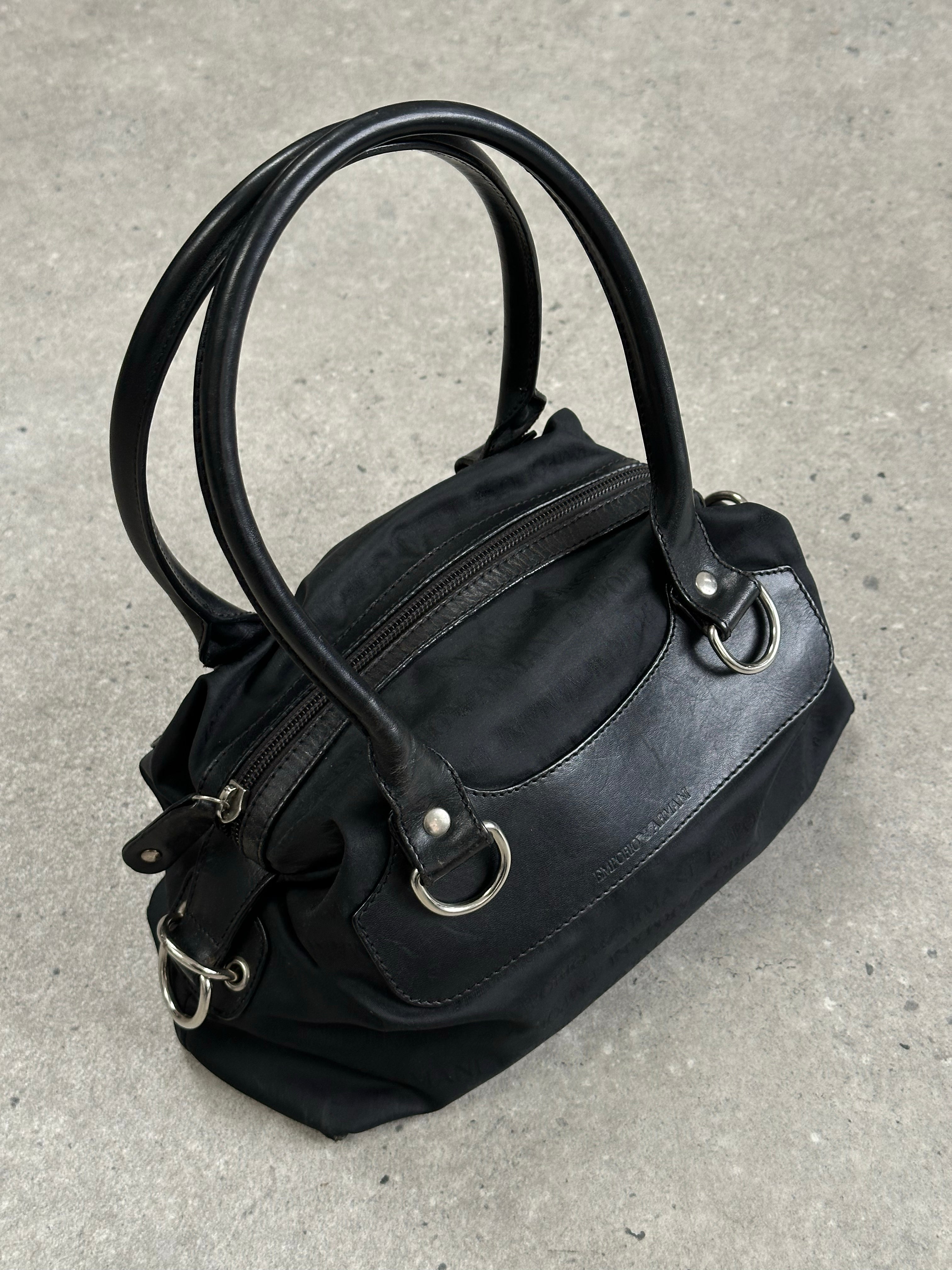 Emporio Armani 2000s Nylon Monogram Shoulder Bag