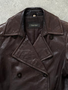 Vintage 1990s Double Breasted Lamb Leather Jacket - M - SYLK