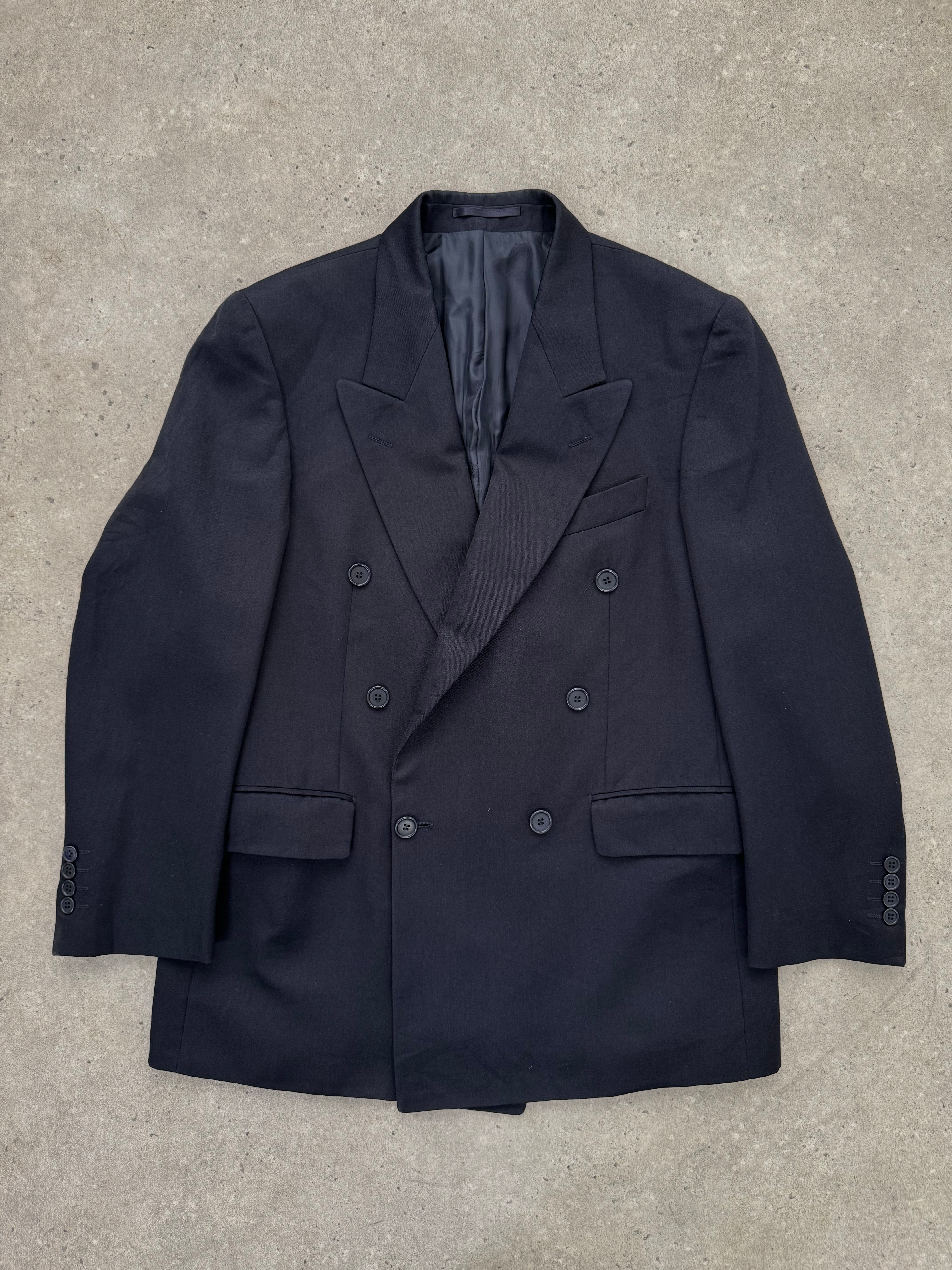 Yves Saint Laurent Pour Homme 1980s Pure Wool Double Breasted Blazer - 38S/M/L