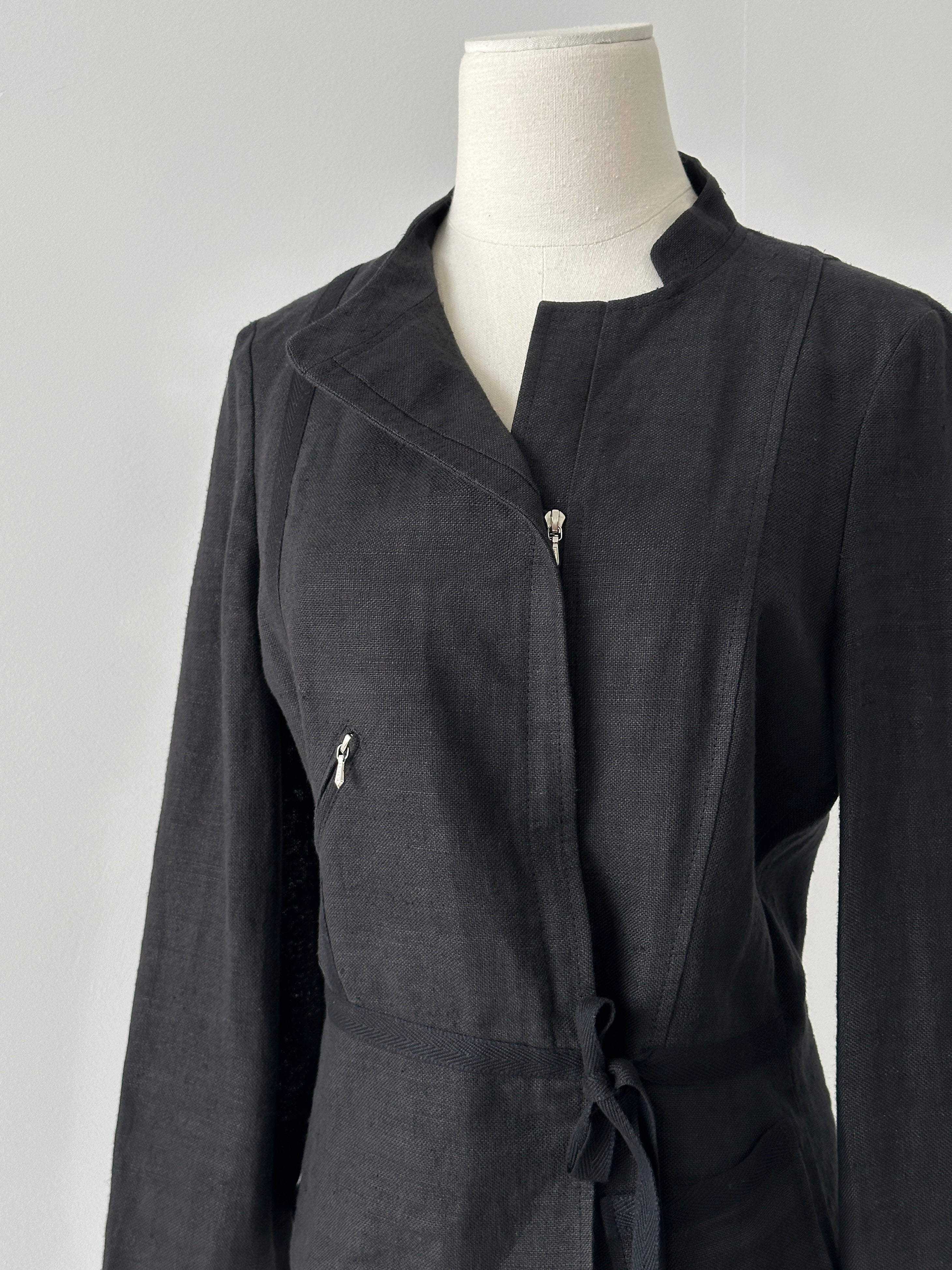 Vintage 1990s Pure Linen Tailored Jacket - S
