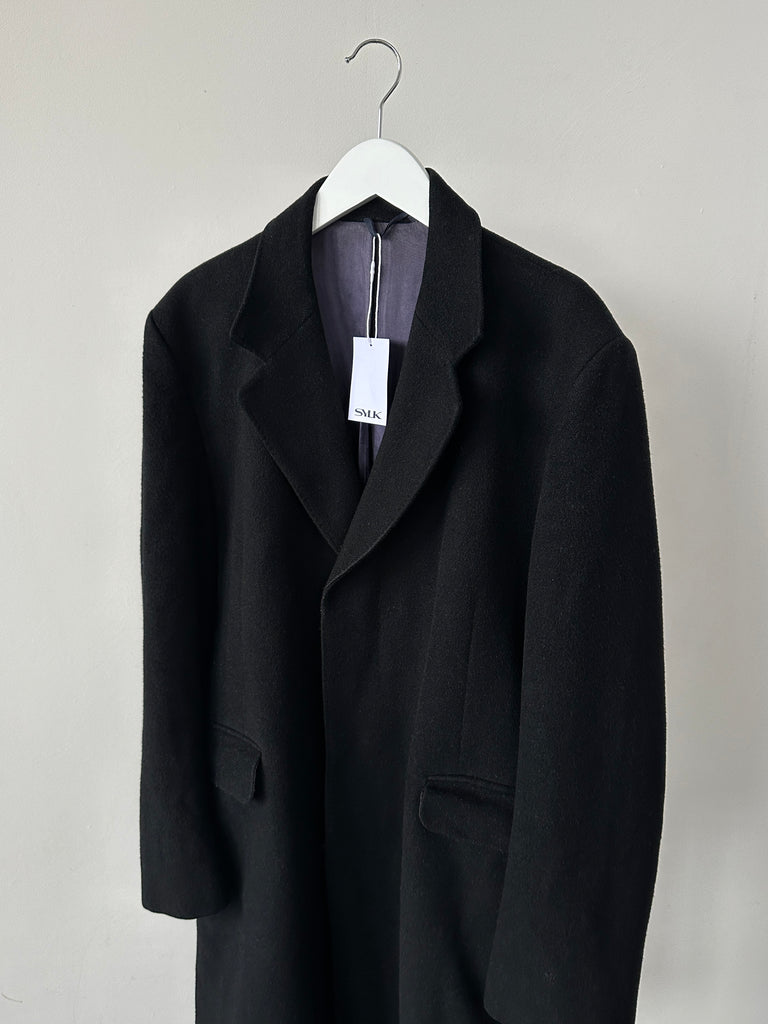 Vintage Pure Cashmere Concealed Placket Single Breasted Coat - L - SYLK
