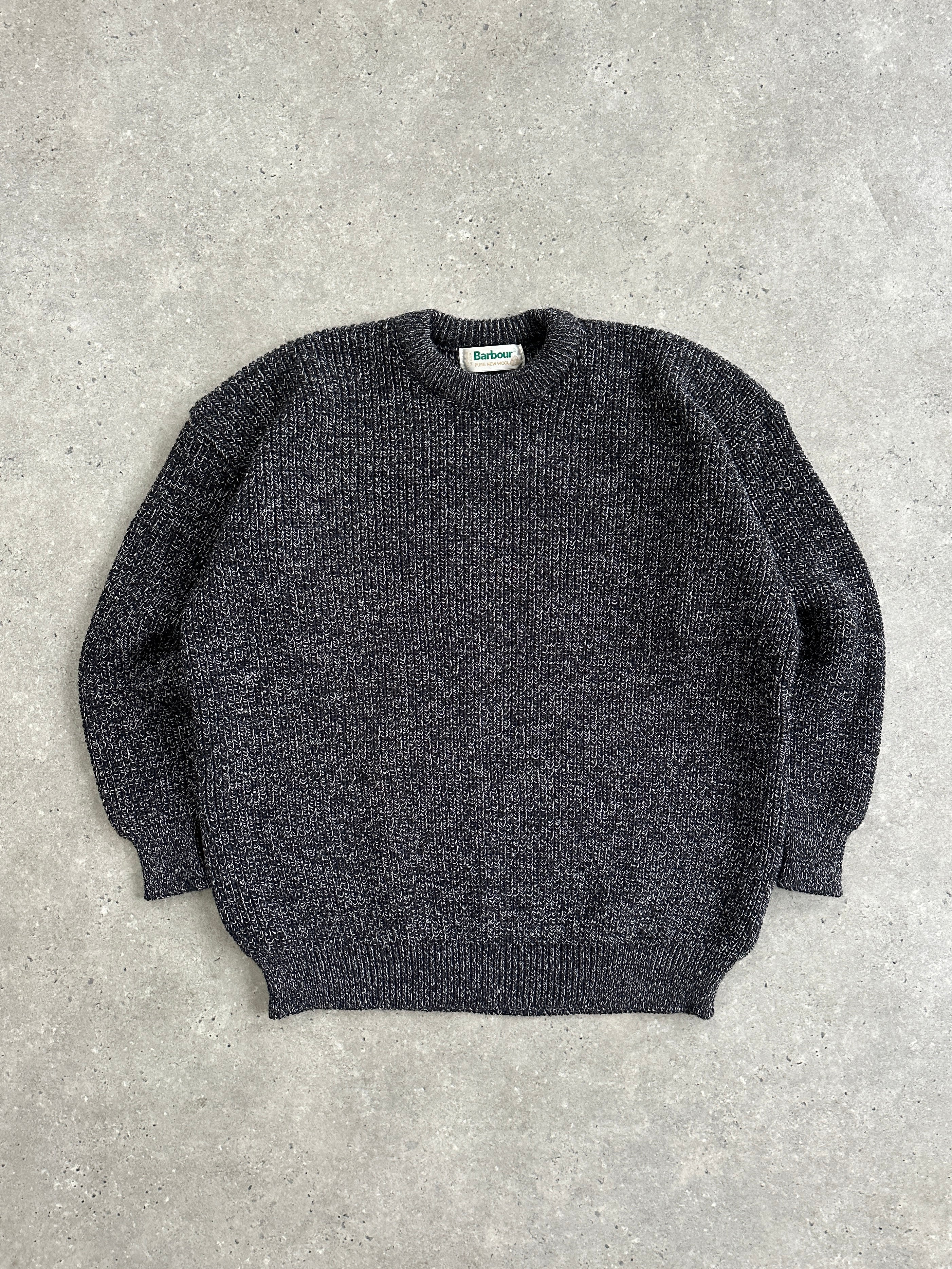 Barbour Pure Scottish New Wool Chunky Knitted Jumper in XL, featuring a cozy textured knit pattern and classic design.