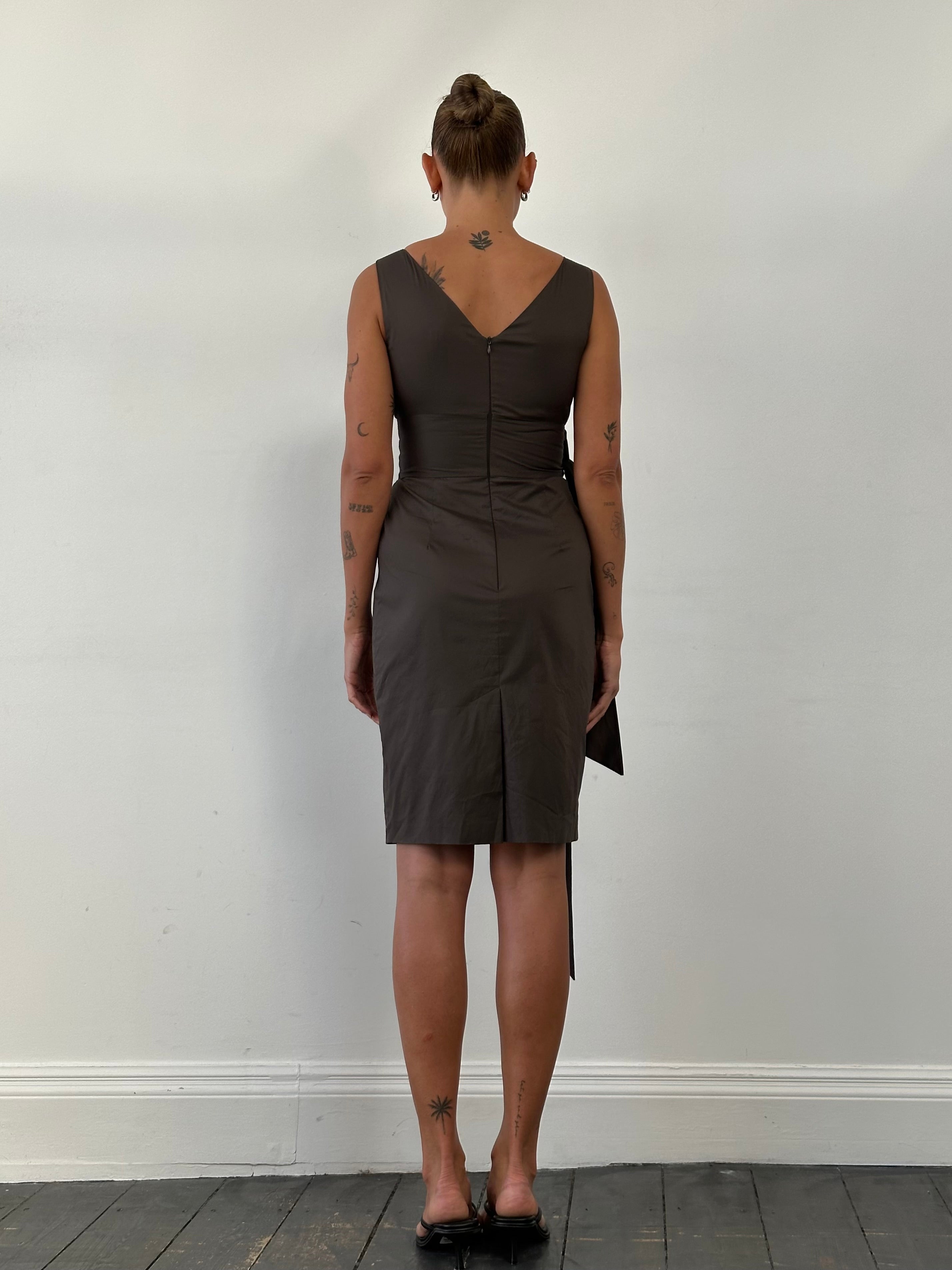 Max Mara Cotton Pleated Wrap Midi Dress - XS - SYLK