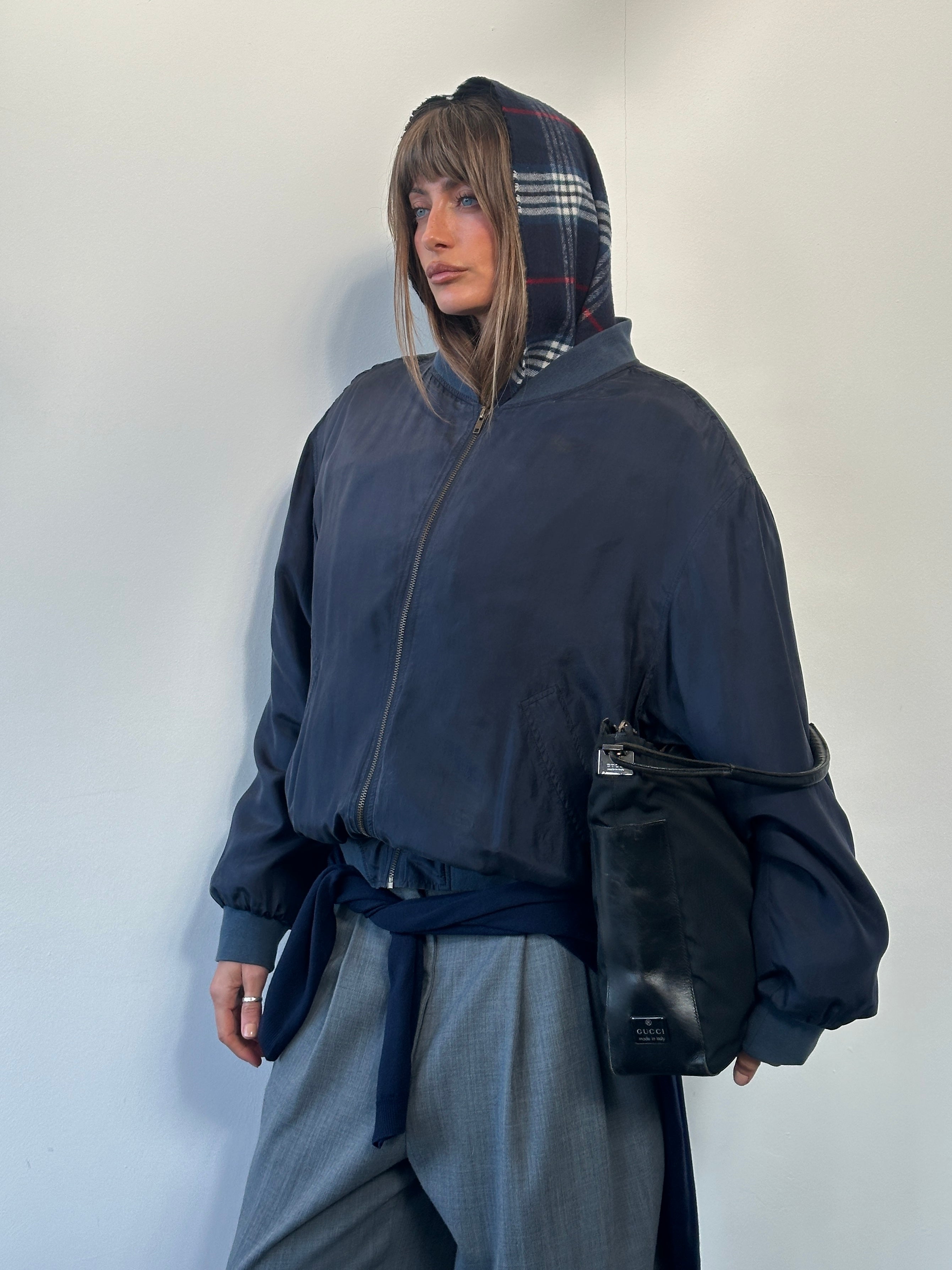 Italian Vintage 1990s Pure Silk Bomber Jacket - XL - SYLK