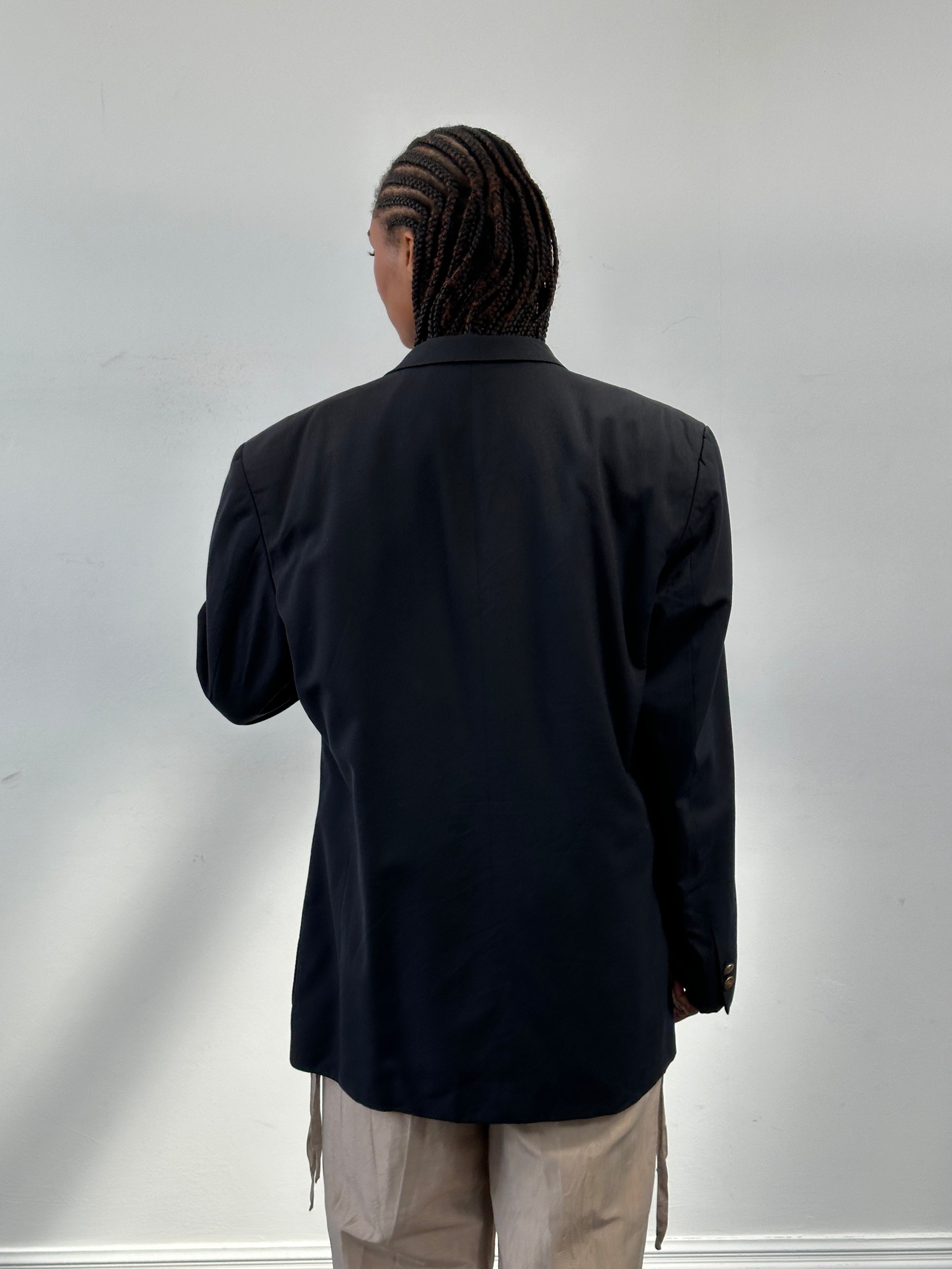 Yves Saint Laurent Diffusion Hommes 1980s pure wool bespoke button blazer, 42R/XL, in classic tailored style