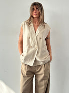 Max Mara Pure Silk Double Breasted Waistcoat - XL - SYLK