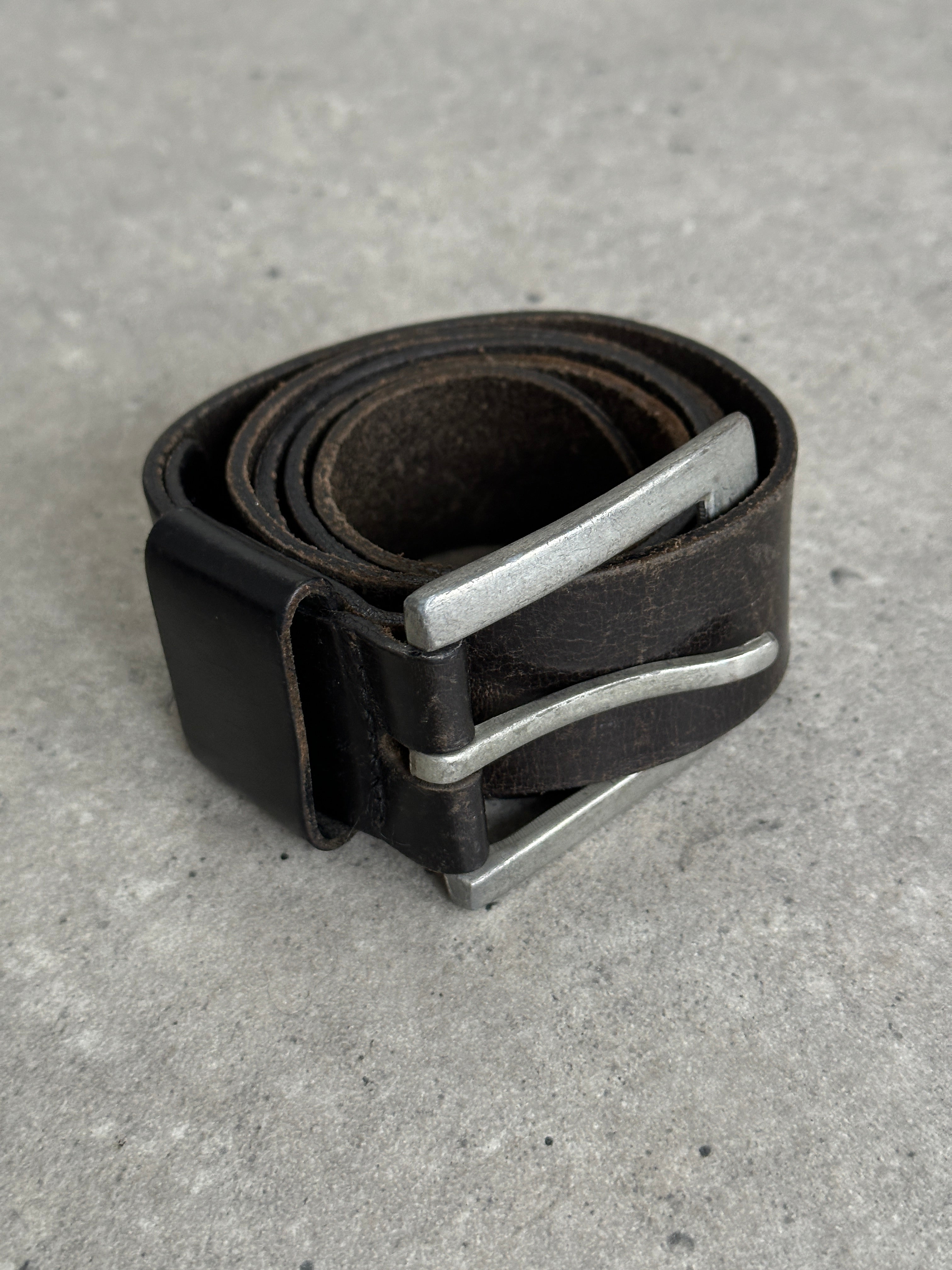 Vintage Distressed Leather Belt - 34-37W - SYLK