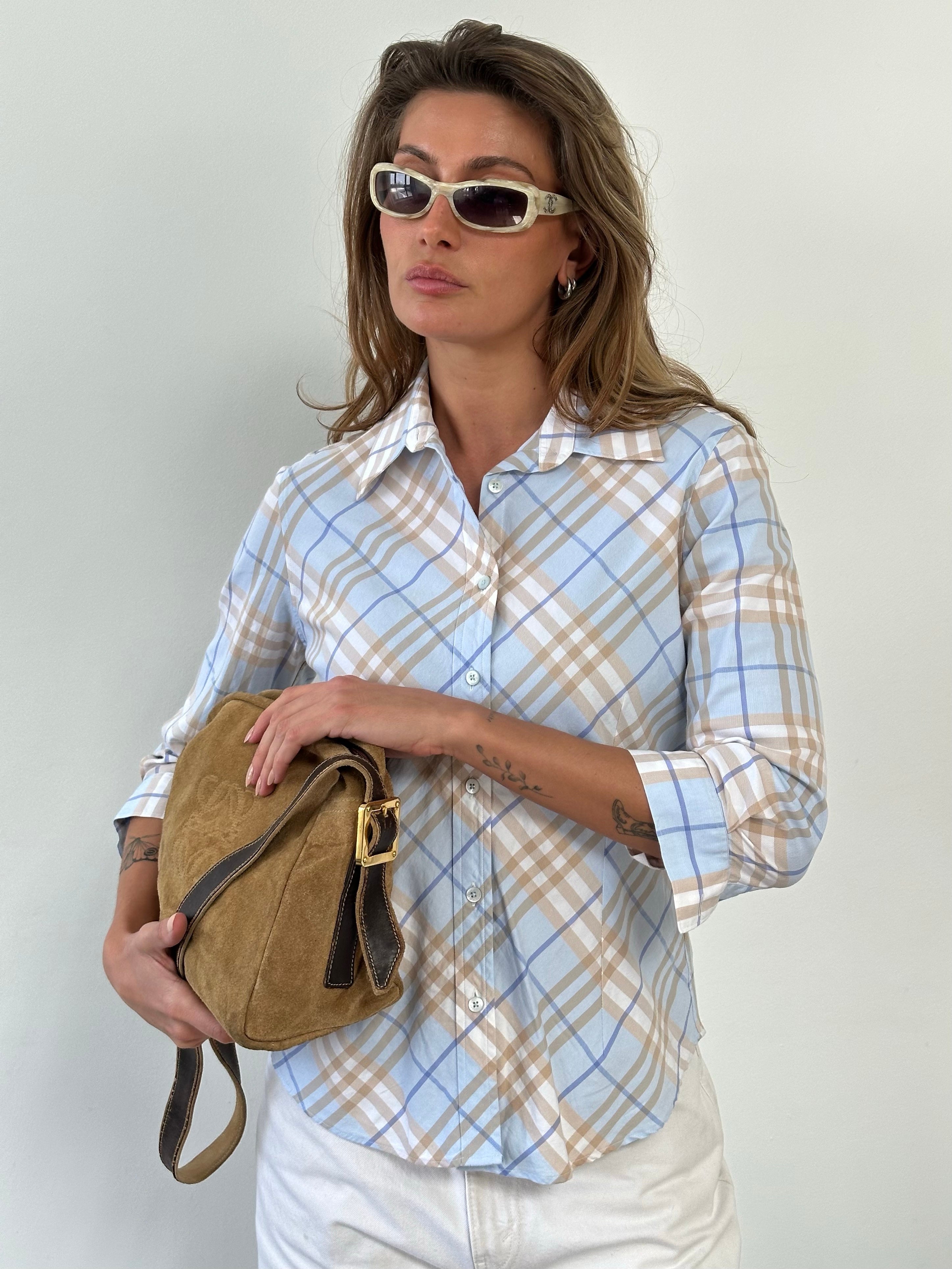 Burberry London 2000s Cotton Check Shirt - S