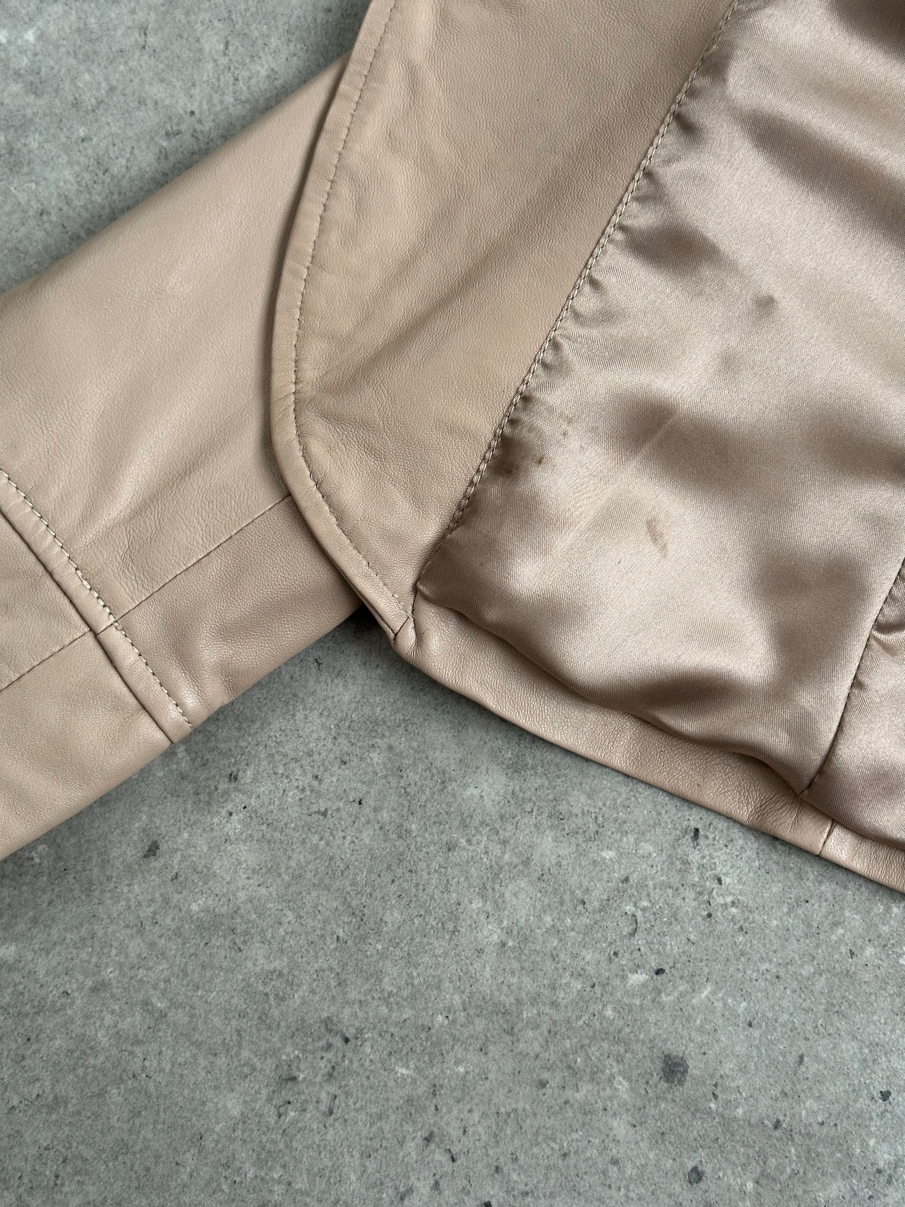 British Vintage 1990s Asymmetric Leather Jacket - M