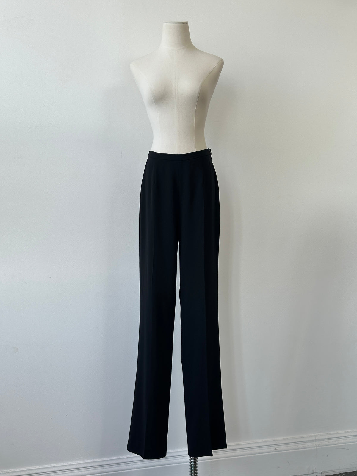 Max Mara 1990s Pure Wool Straight Leg Trouser - W28