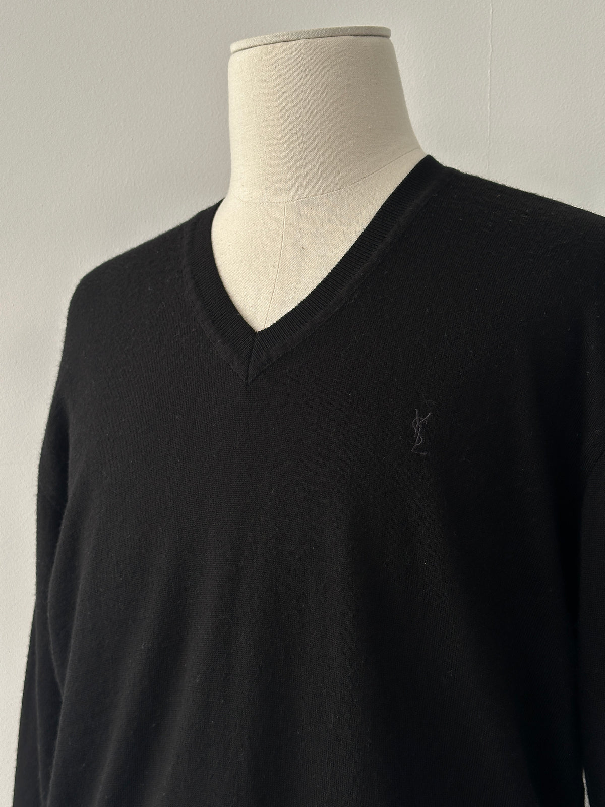 Yves Saint Laurent 1990s Pure Wool V Neck Jumper - M