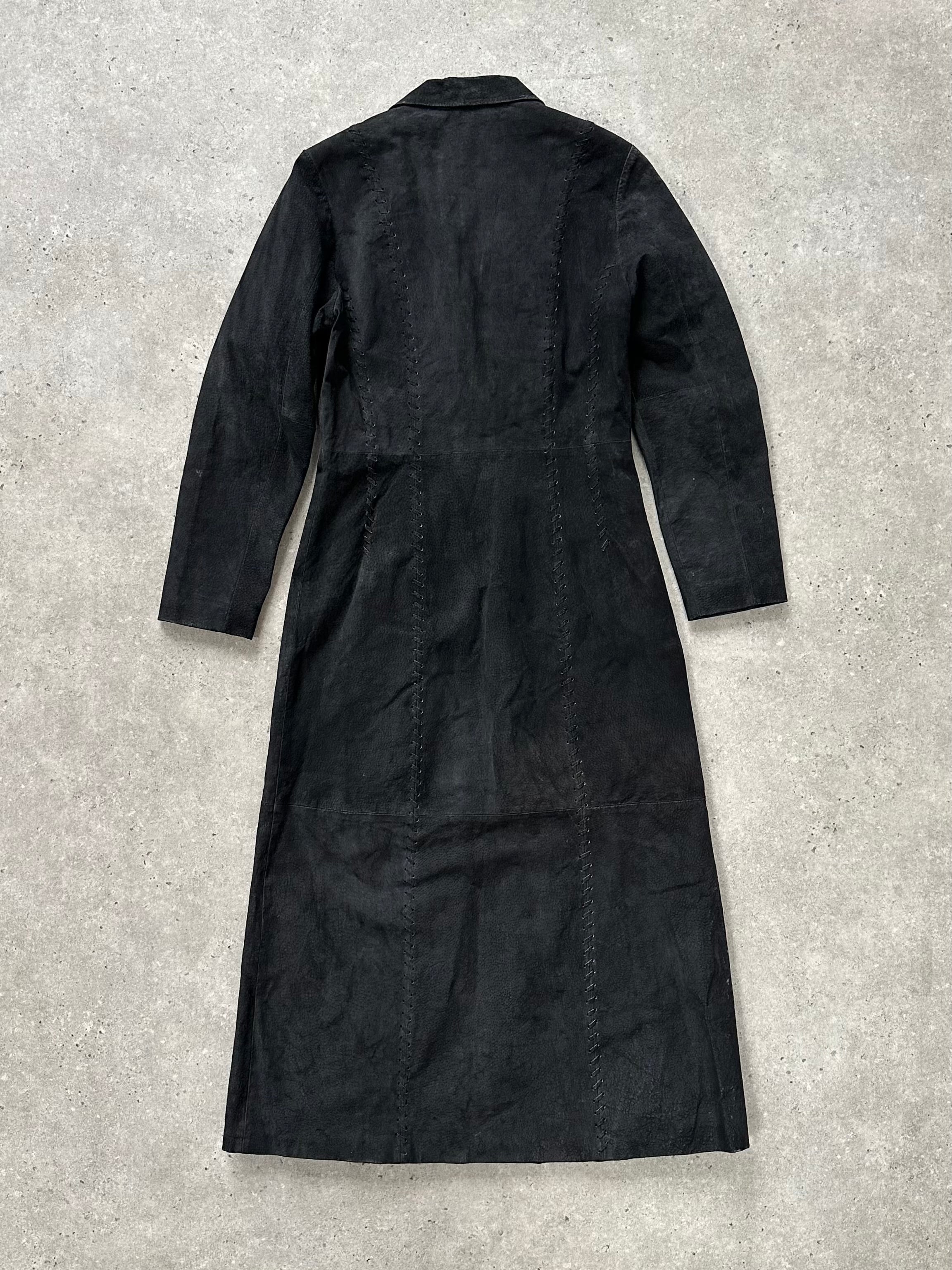Vintage 1990s Suede Concealed Placket Trench Coat - S - SYLK