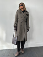 Burberry Wool Double Breasted Belted Trench Coat - M - SYLK
