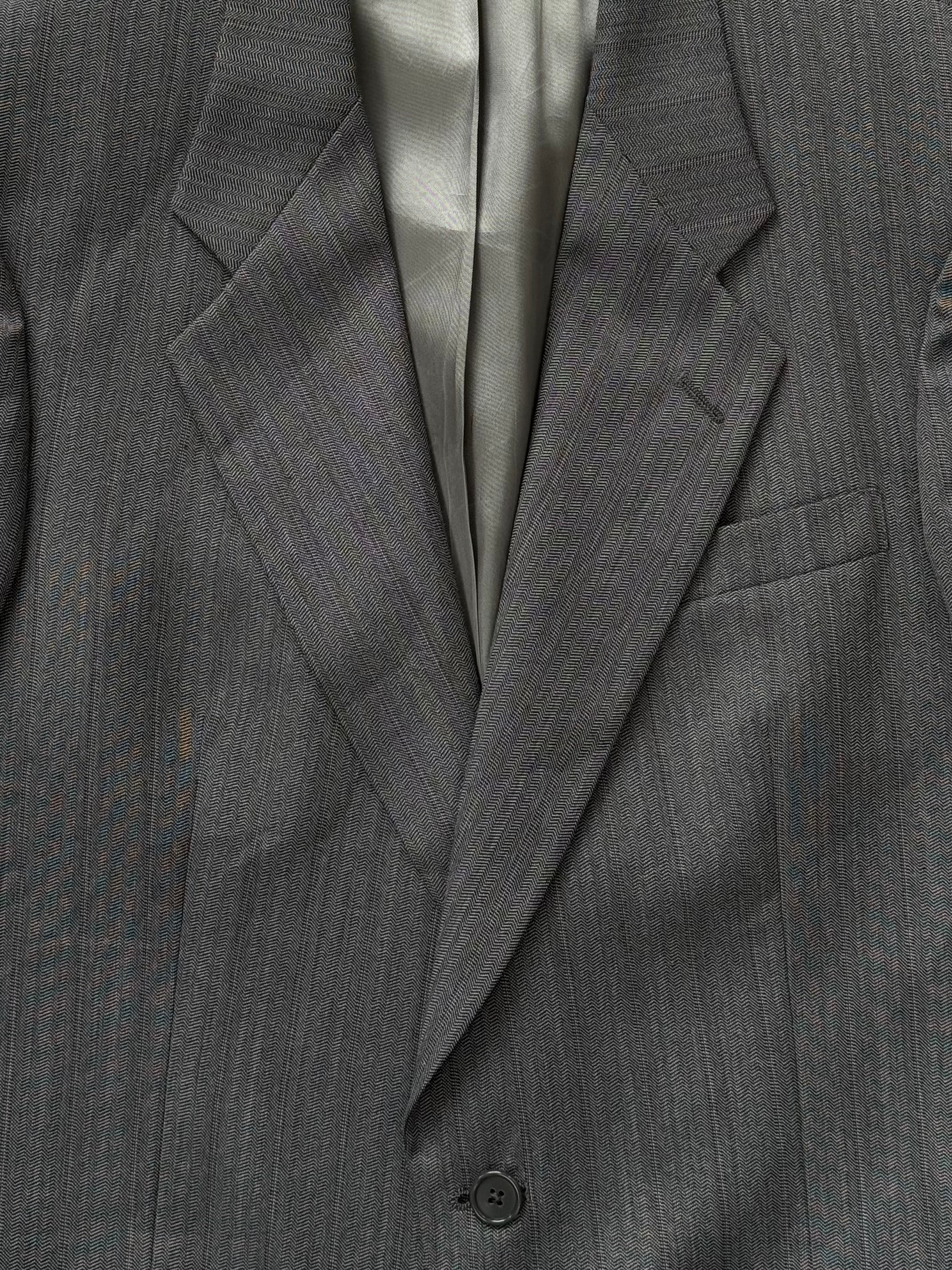 Christian Dior Monsieur 1980s pure wool stripe blazer, men's 39R/M, tailored fit with classic pattern and structured lapels.