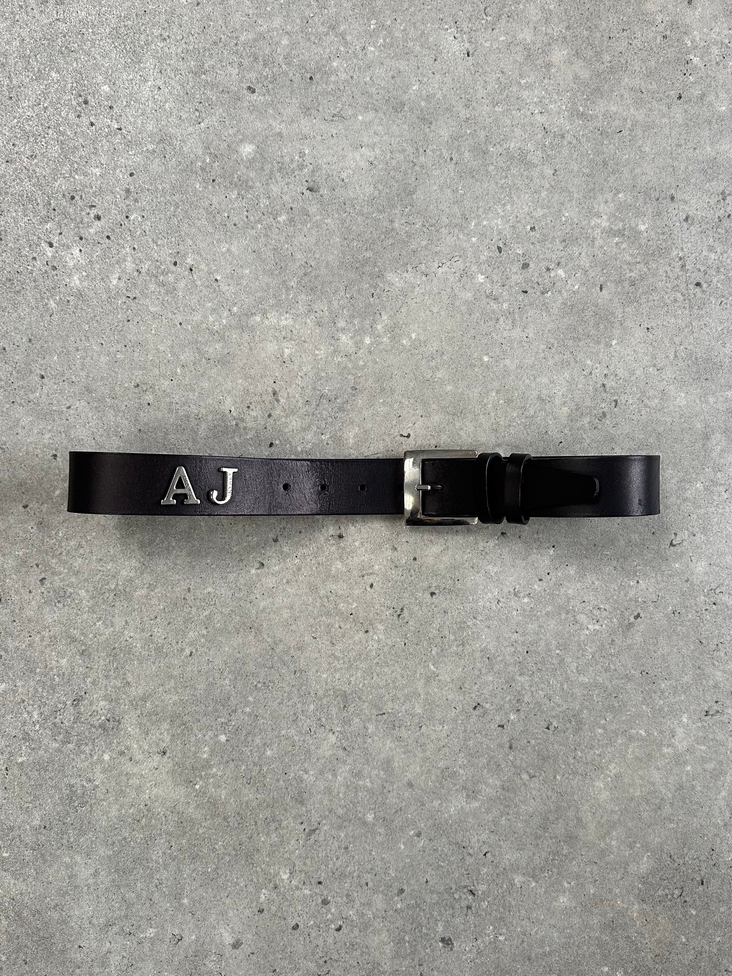 Armani Jeans 2000s Leather Logo Belt - W26-29