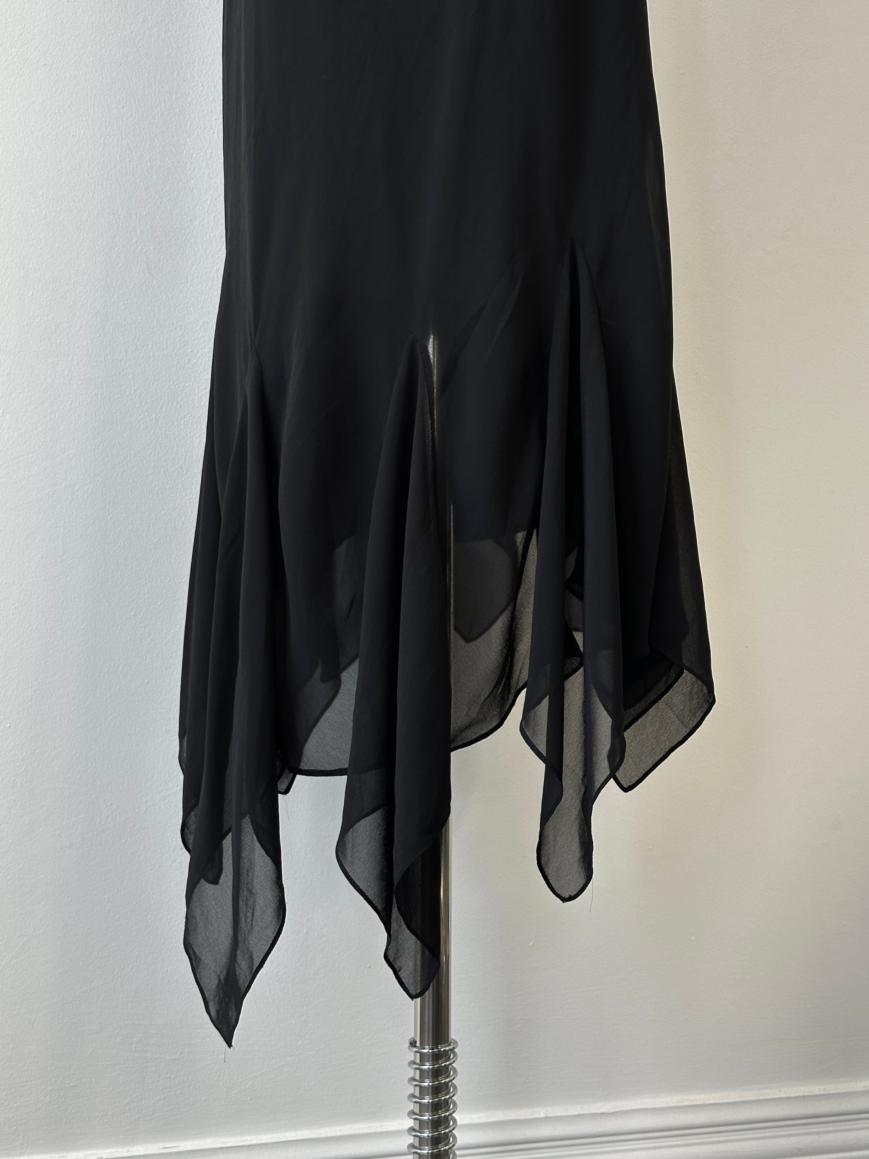 Vintage 2000s Asymmetrical Layered Sheer Midi Skirt - W24-28