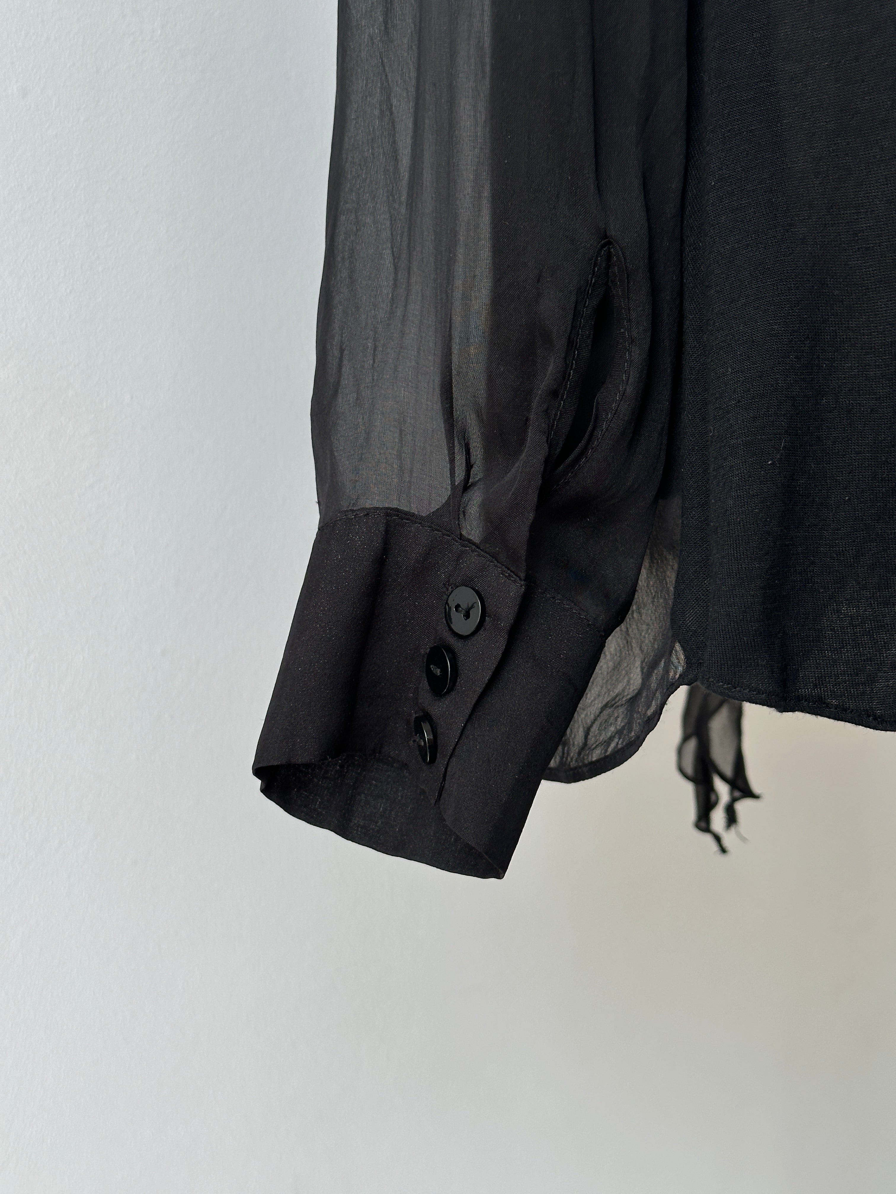 Vintage 2000s Pure Silk Ruffle Shirt - S-M