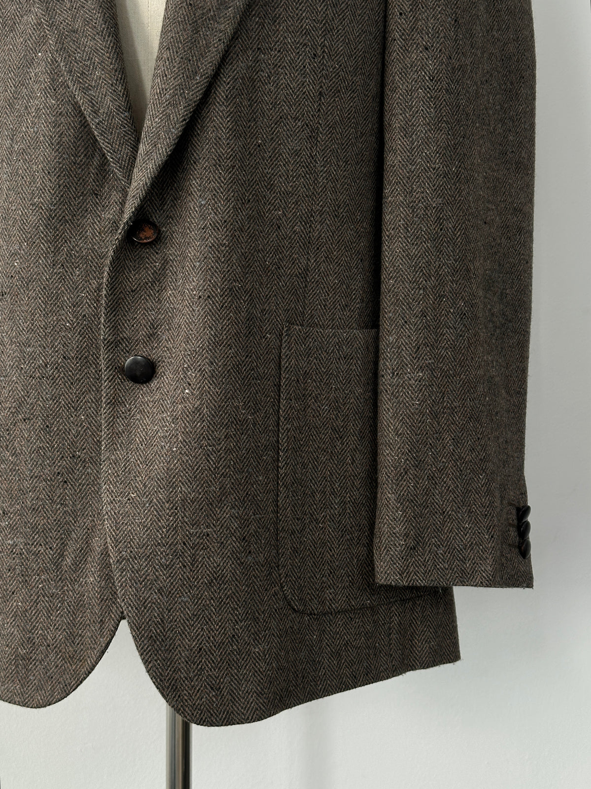 Yves Saint Laurent Menswear 1990s Pure Wool Herringbone Blazer - 42R