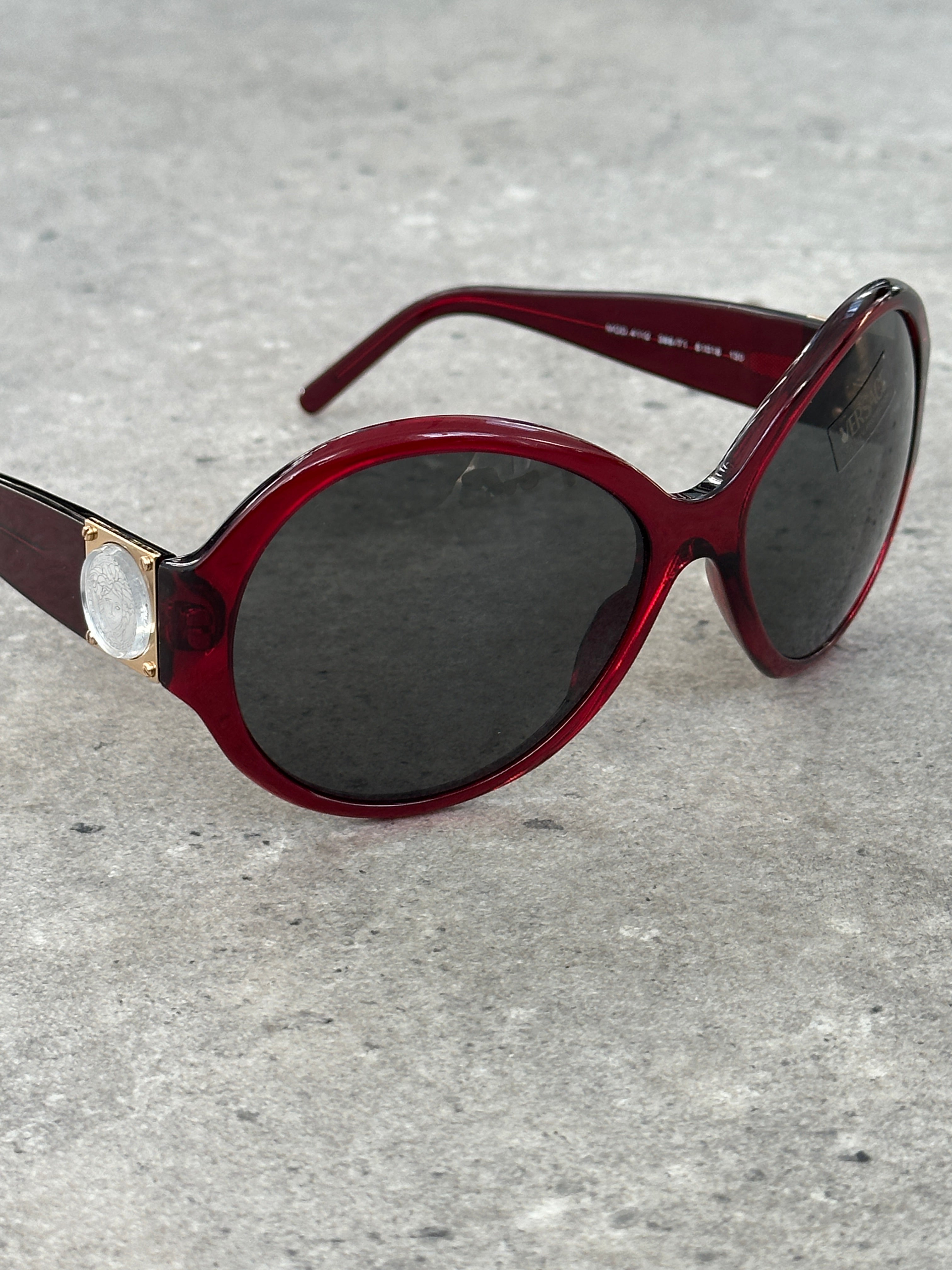 Versace 1990s Oversized Round Medusa Logo Sunglasses