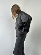 Italian Vintage Aged Leather Bomber Jacket - XL - SYLK