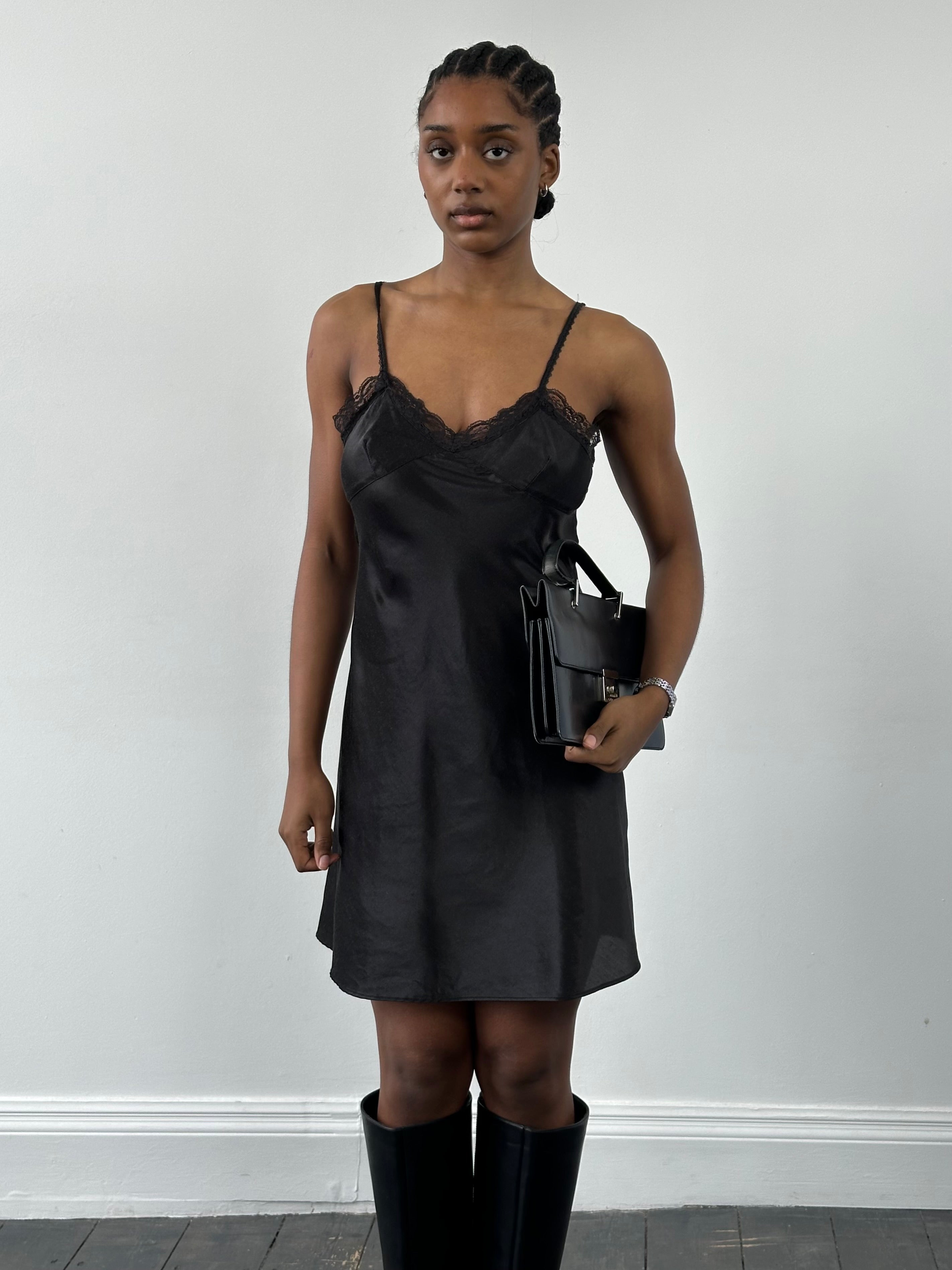 Vintage 2000s Lace Mini Slip Dress - M - SYLK