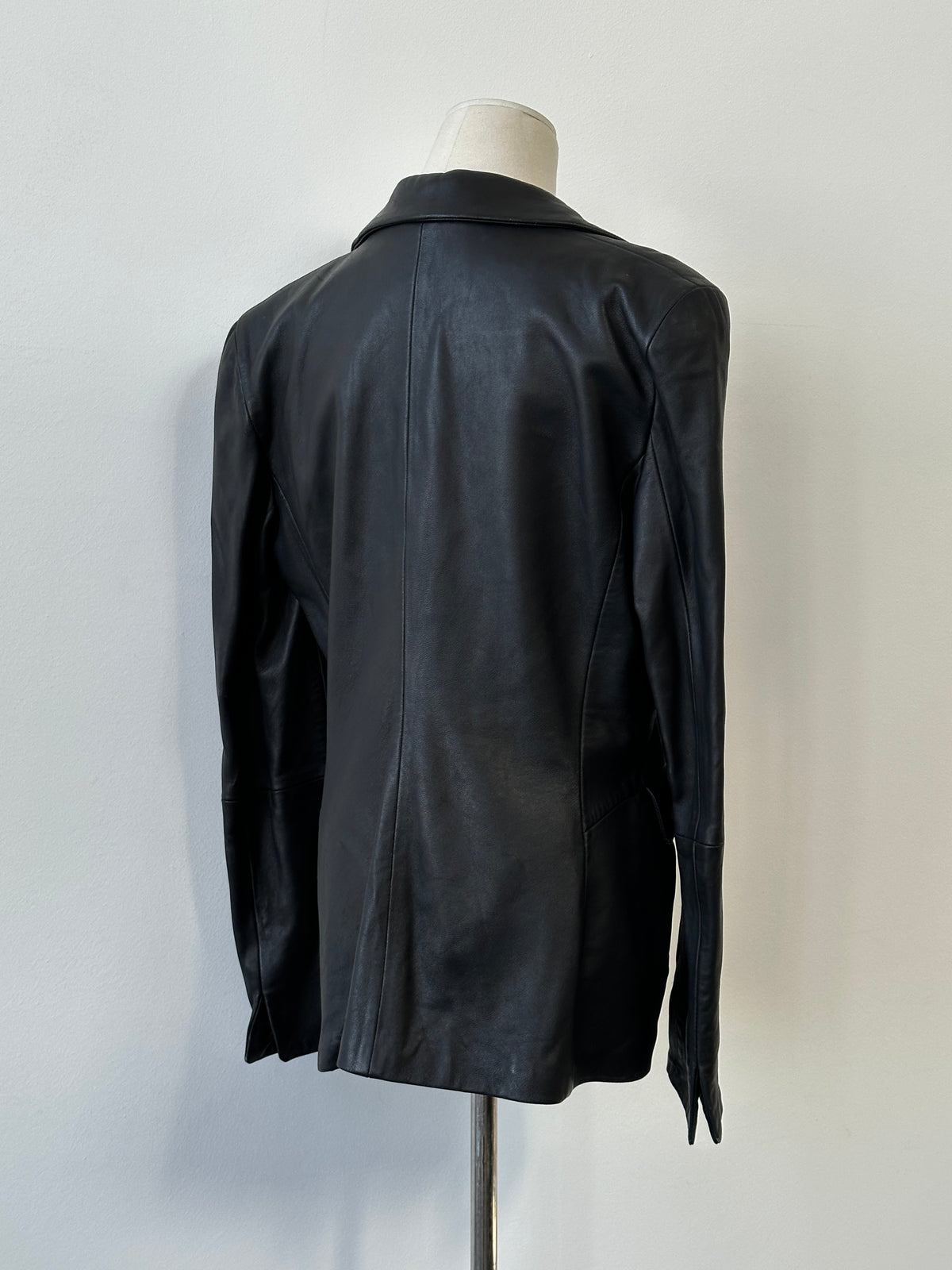 Emporio Armani 1990s Fitted Lamb Leather Jacket - S