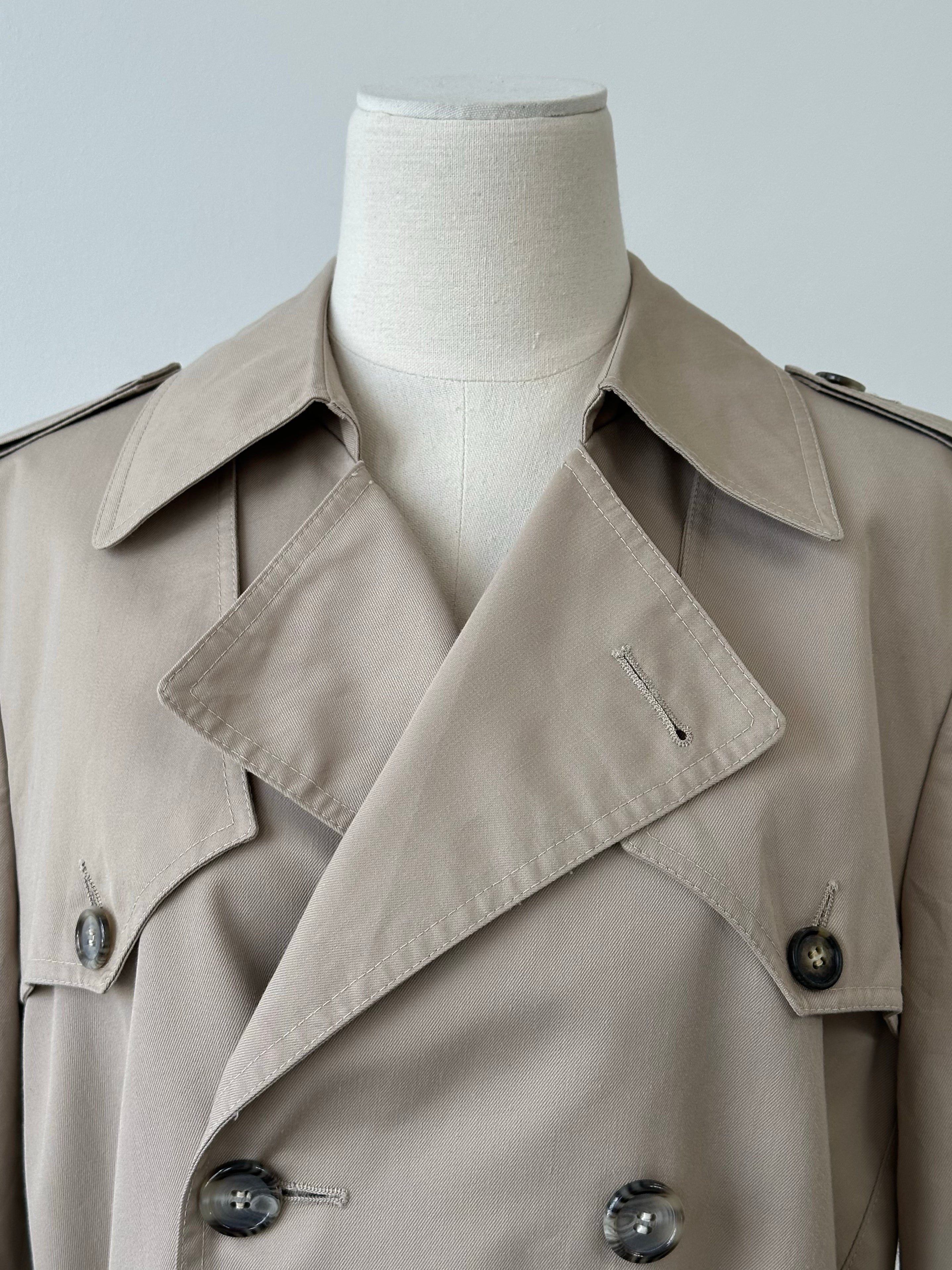 Christian Dior 1980s Cotton Double Breasted Trench Coat - M