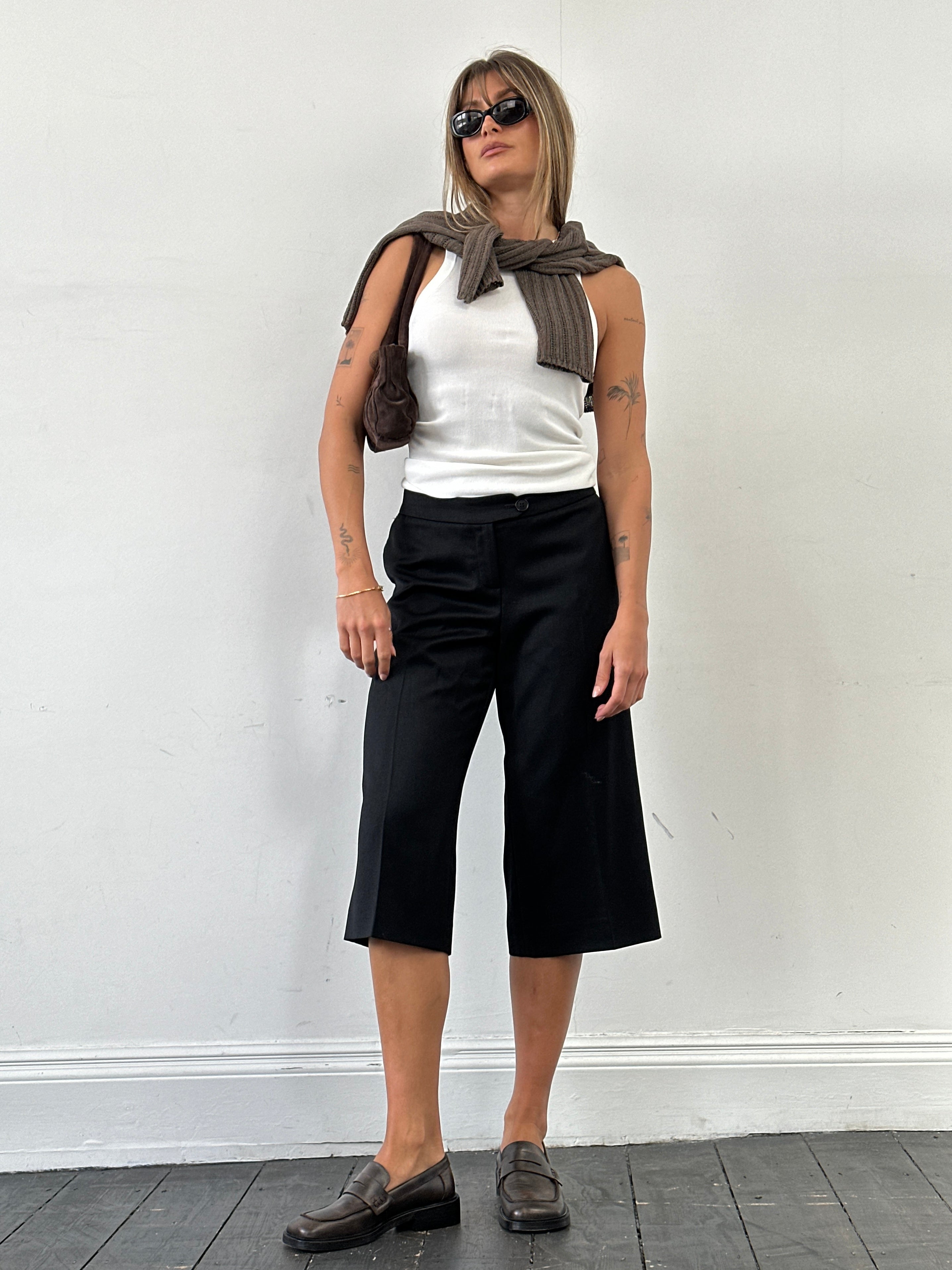 Jaeger Pure Wool Low Waist Straight Leg Culottes - W34 - SYLK