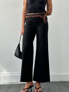 Alberta Ferretti Mid Waist Wide Leg Stone Embellished Trousers - W29 - SYLK