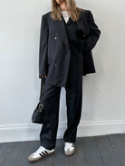 Pierre Cardin Pinstripe Double Breasted Wool Suit - XL - SYLK