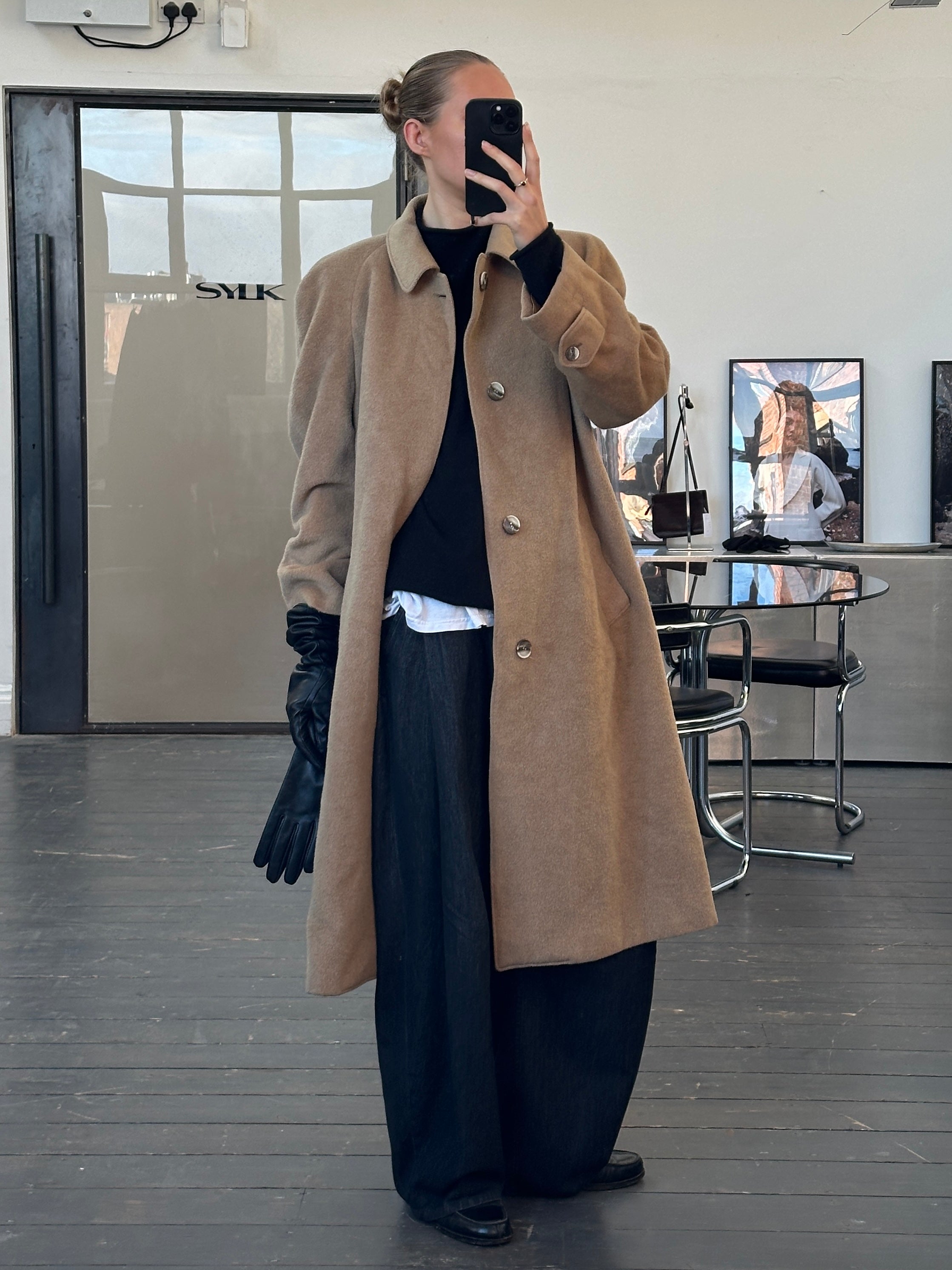 Christian Dior Monsieur 1970s wool coat with concealed placket, in XL/XXL size, classic vintage men's outerwear.