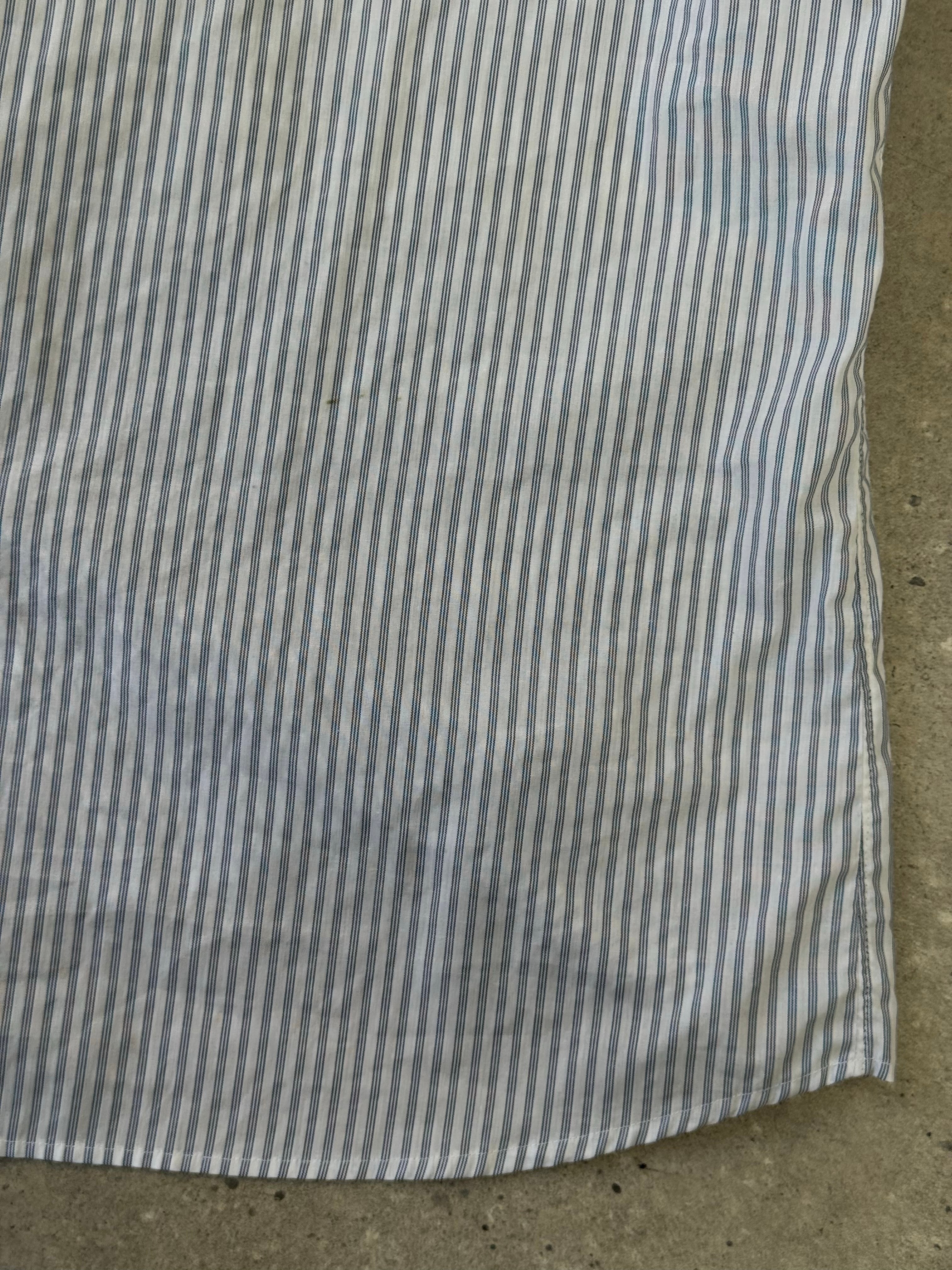Christian Dior 1990s cotton striped logo shirt in size L, featuring classic Dior branding and a casual button-up design.