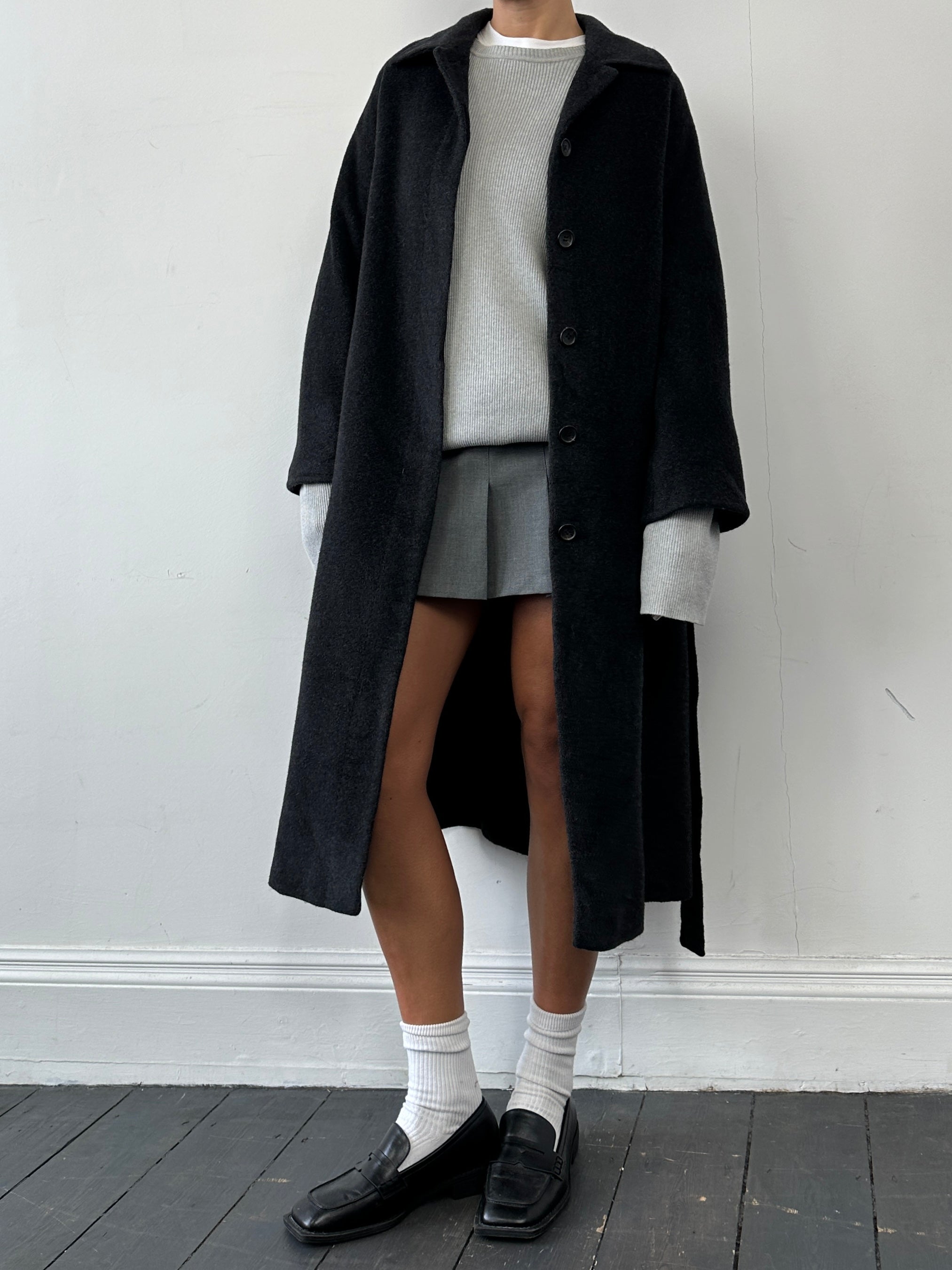 Burberry Wool Cashmere Single Breasted Concealed Placket Coat - S/M - SYLK